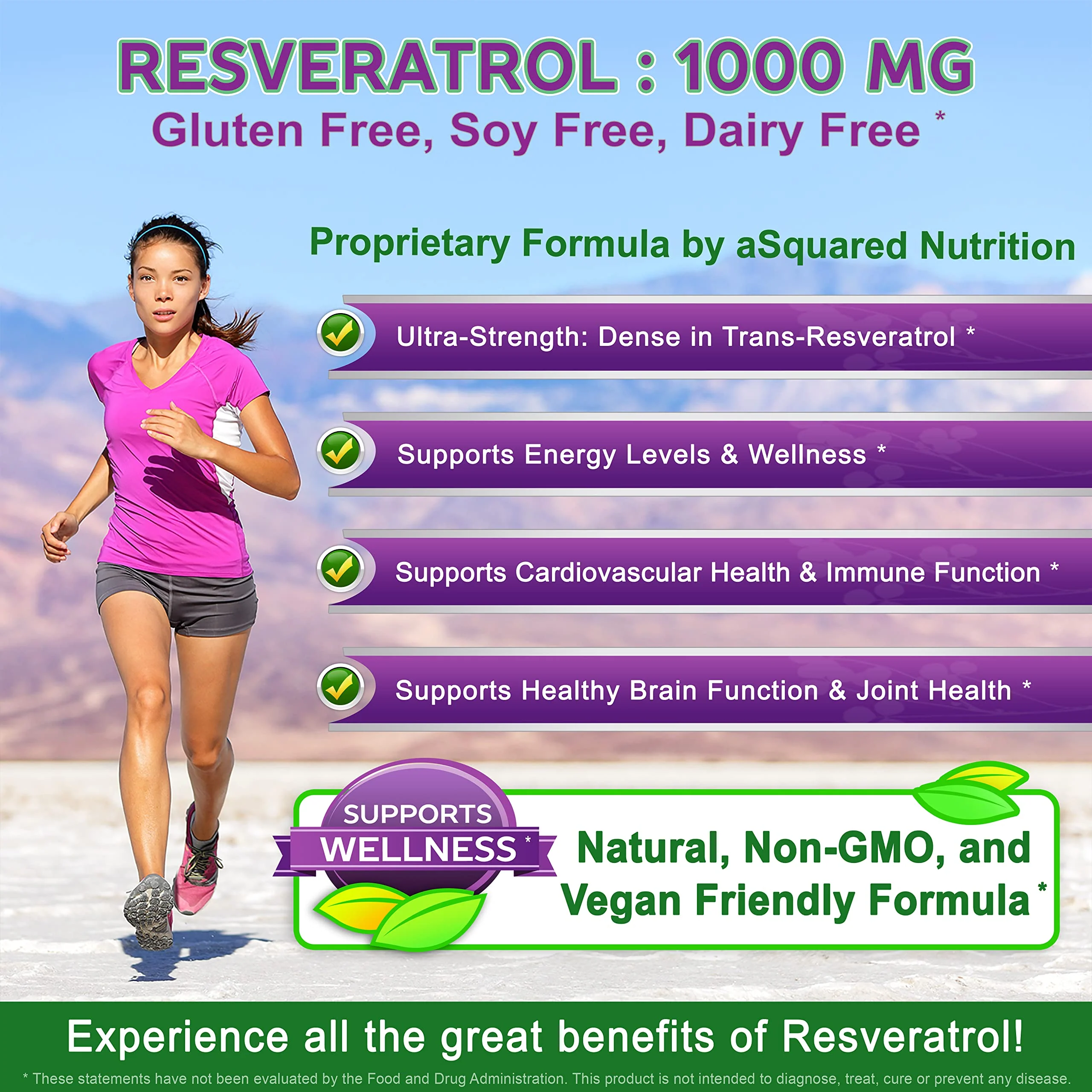 100% Natural Resveratrol - 1000mg Per Serving Max Strength (180 Capsules) Antioxidant Supplement, Trans-Resveratrol Pills for Heart Health & Pure, Polyphenols - Image 9