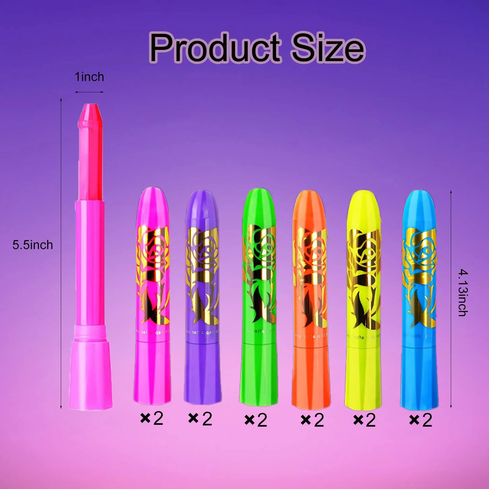 12 PCS Glow Face Body Paint, Glow In The Dark Under UV Black Light Sticks Makeup Neon Face Painting Kits for Adult Halloween Festival Accessory Glow Party Supplies - Image 7