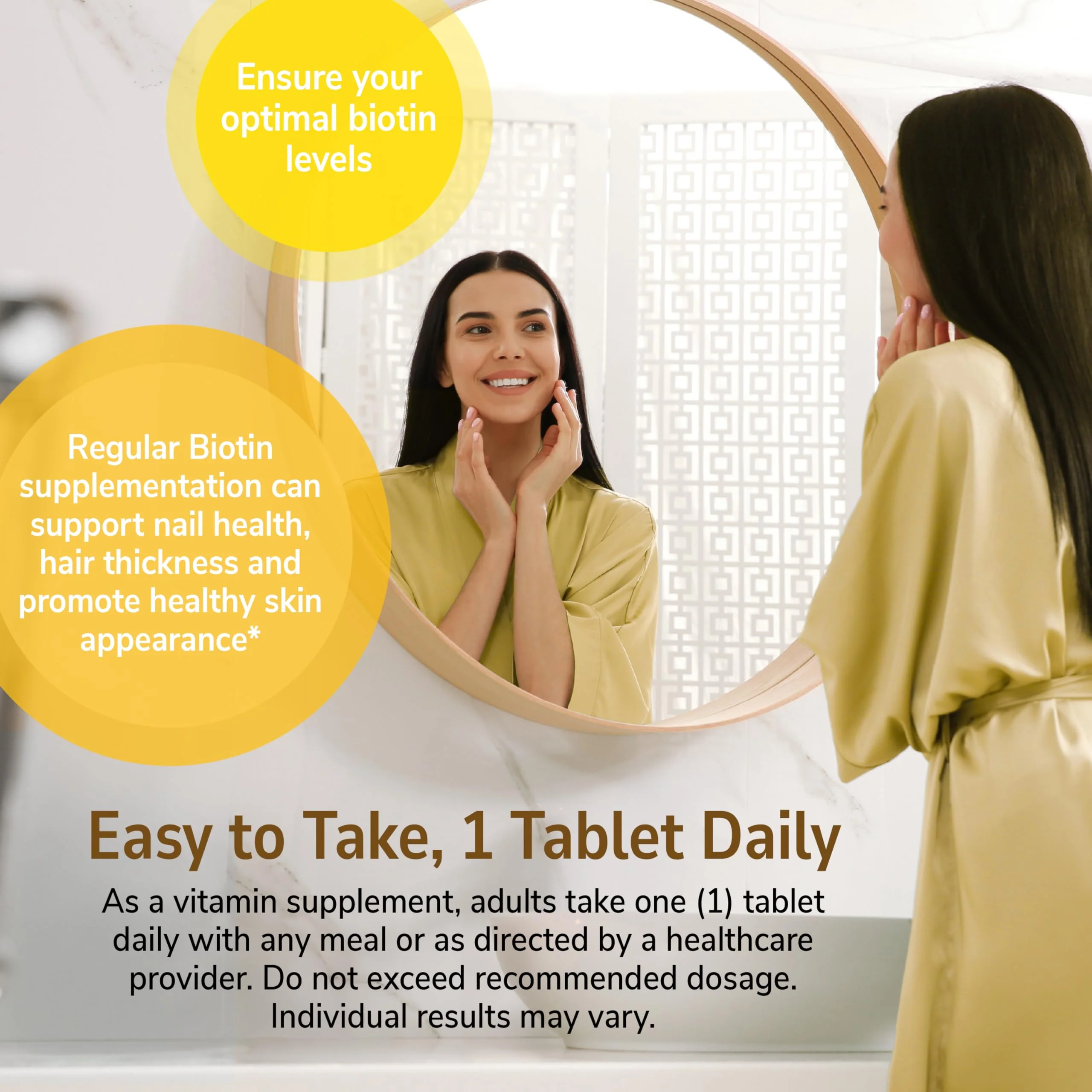 21st Century Biotin Tablets, 10,000 mcg, Unflavored 120 Count - Image 8