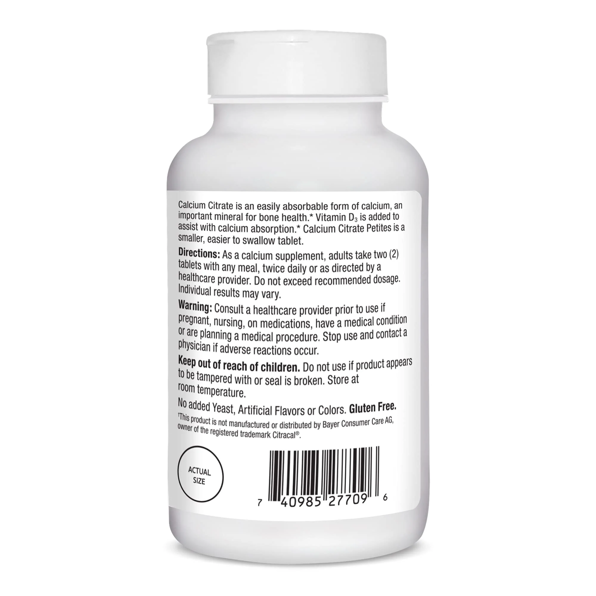 21st Century Calcium Citrate + D3 Petites Coated Tablets 200 ea - Image 3