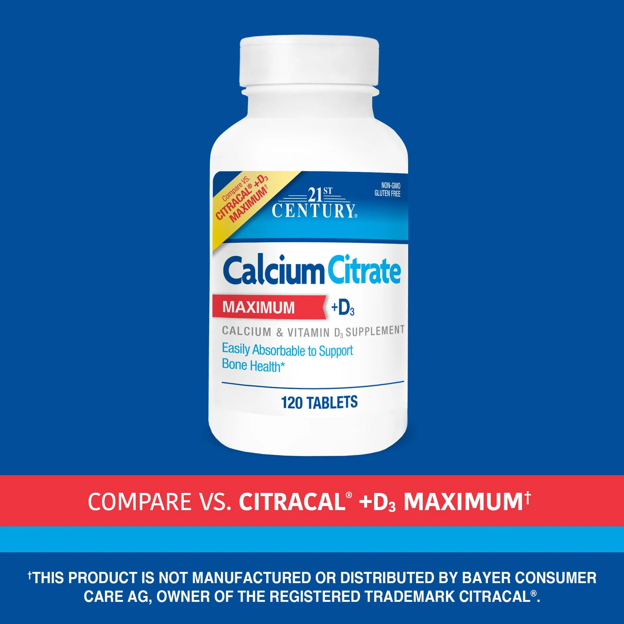 21st Century Calcium Citrate Plus D Maximum Caplets, 120 Count (27493) - Image 6