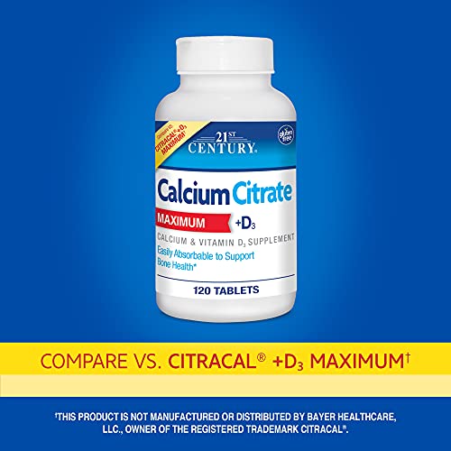 21st Century Calcium Citrate Plus D Maximum Caplets, 120 Count (27493) - Image 9