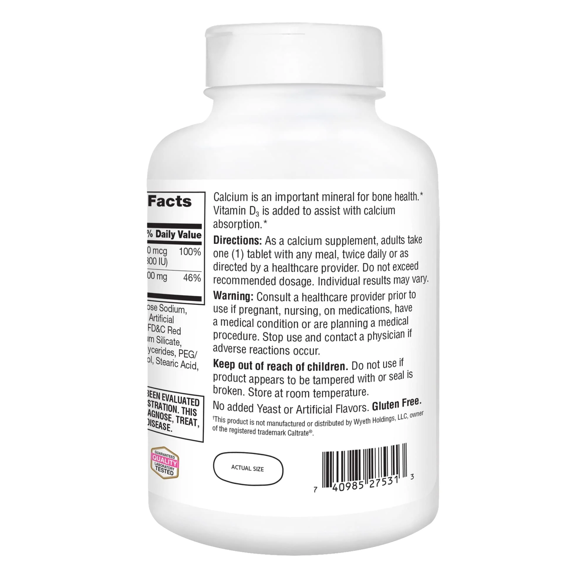 21st Century Calcium Plus D Supplement Tablet , 600 mg, 400 Count - Image 3