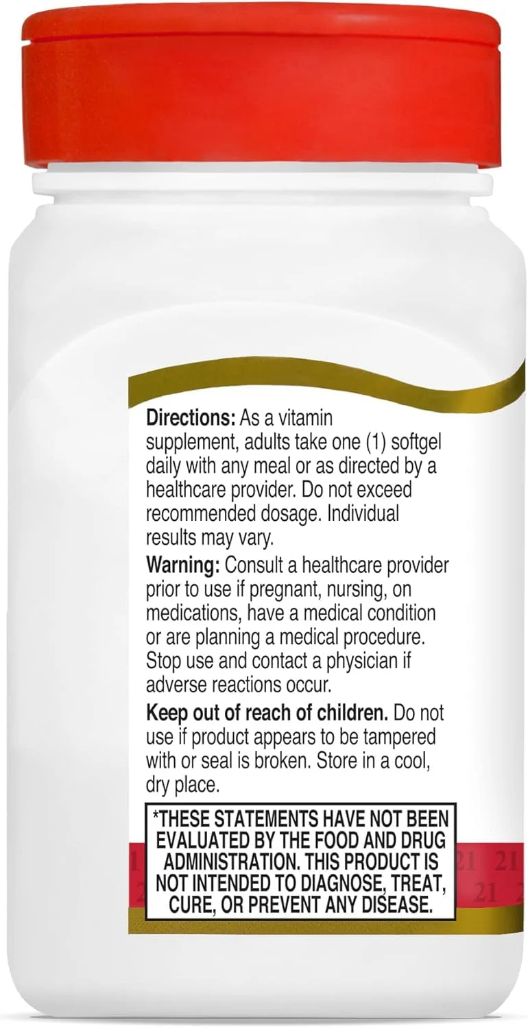 21st Century D3 2000 IU Softgels, 250 Count - Image 4