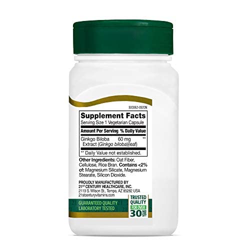 21st Century Ginkgo Biloba Extract Veg Capsules, 60 Count - Image 2