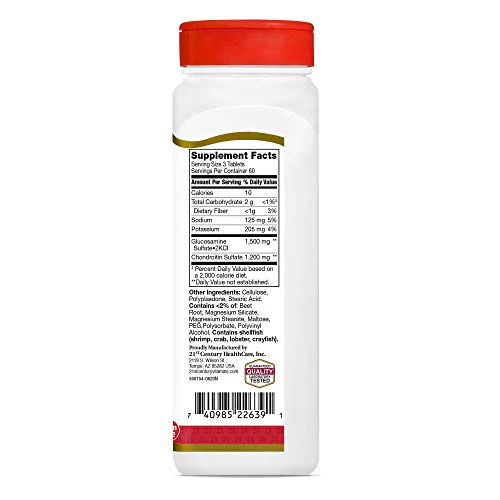 21st Century Glucosamine Chondroitin 500/400mg - Double Strength Tablets, 180 Count - Image 3