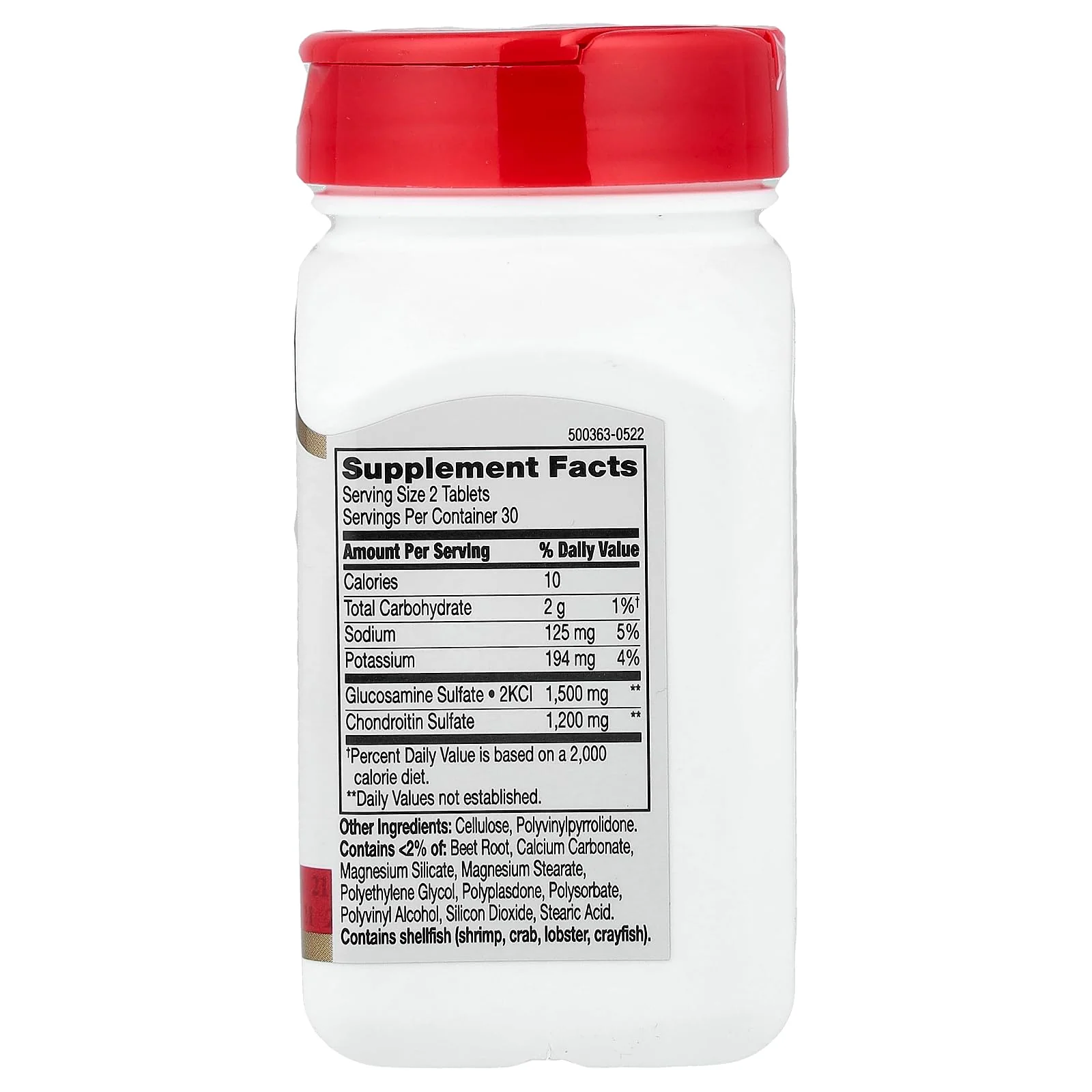 21st Century Glucosamine Chondroitin 750/600mg - Triple Strength, Tablets, 60 Count - Image 4