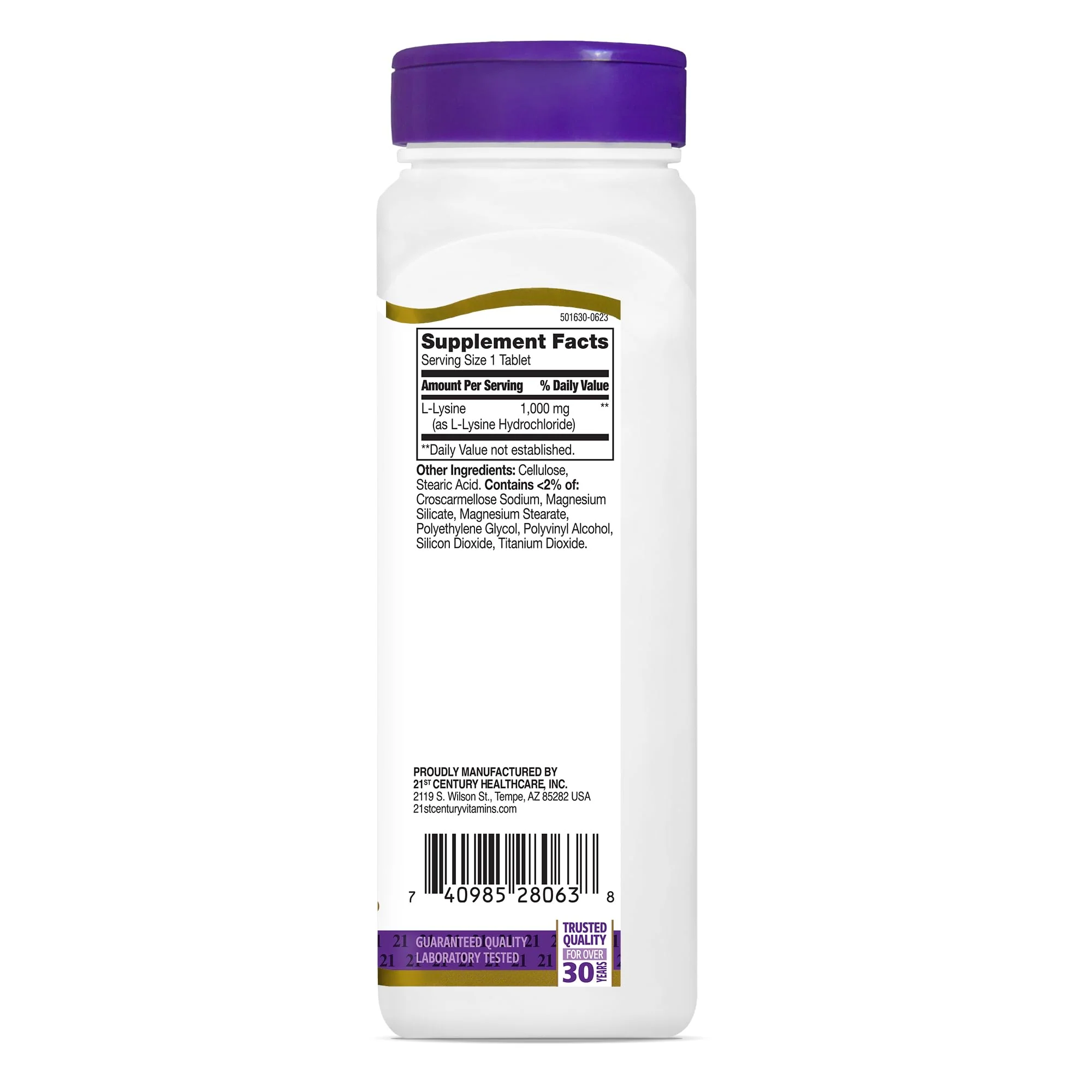 21st Century Healthcare L-Lysine 1000 mg, 90 Count Tablets - Image 3