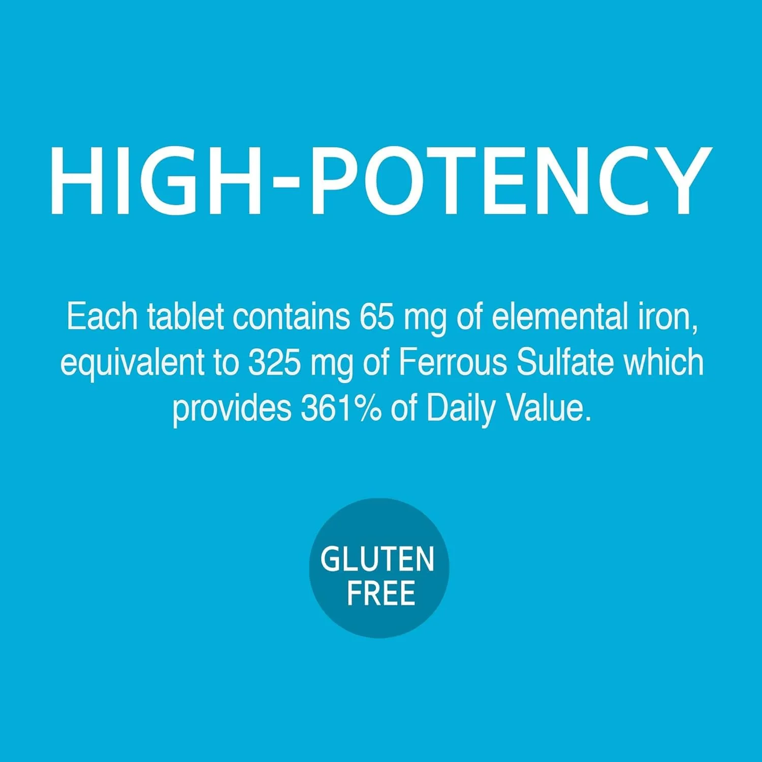 21st Century Iron 65 mg Ferrous Sulfate 325 mg Tablets, 120 Count - Image 2