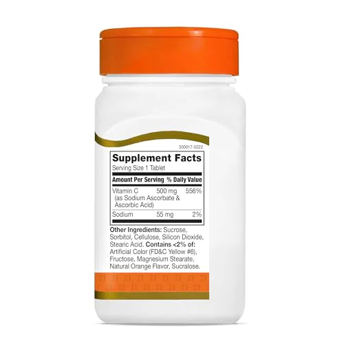 21st Century Vitamin C 500 mg Chewable Tablets, Orange, 110 Count - Image 2