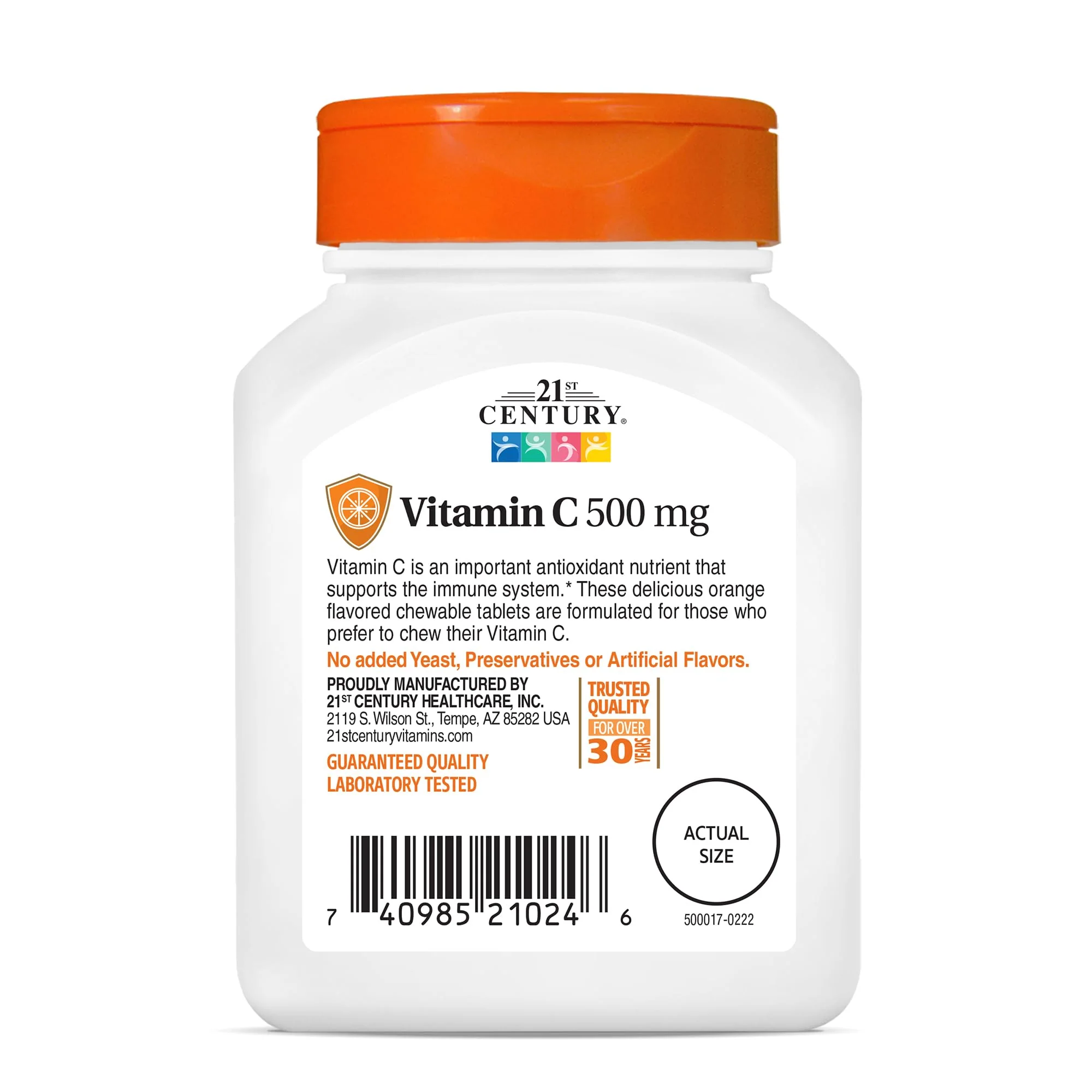 21st Century Vitamin C 500 mg Chewable Tablets, Orange, 110 Count - Image 8
