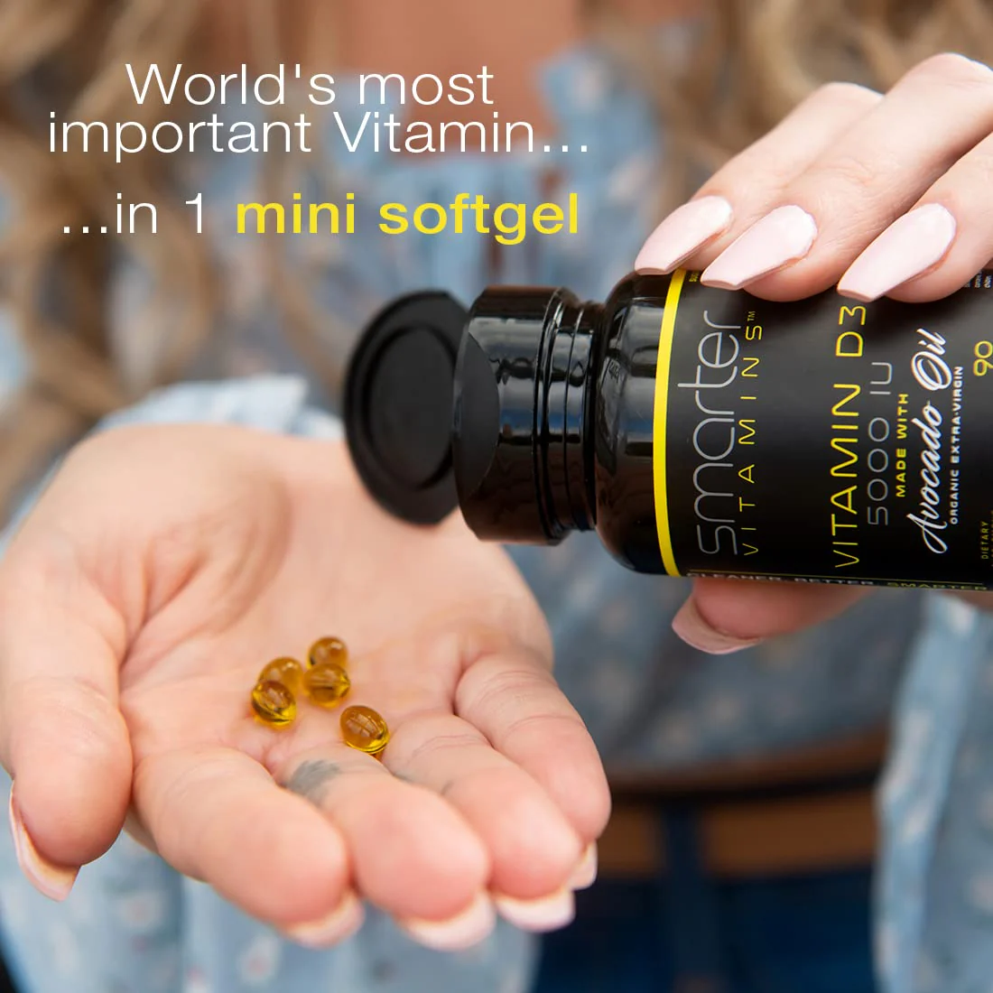 (3 Pack) Smarter Vitamin D3 5000 IU in Avocado Oil 125mcg 270 Mini Softgels - Image 2