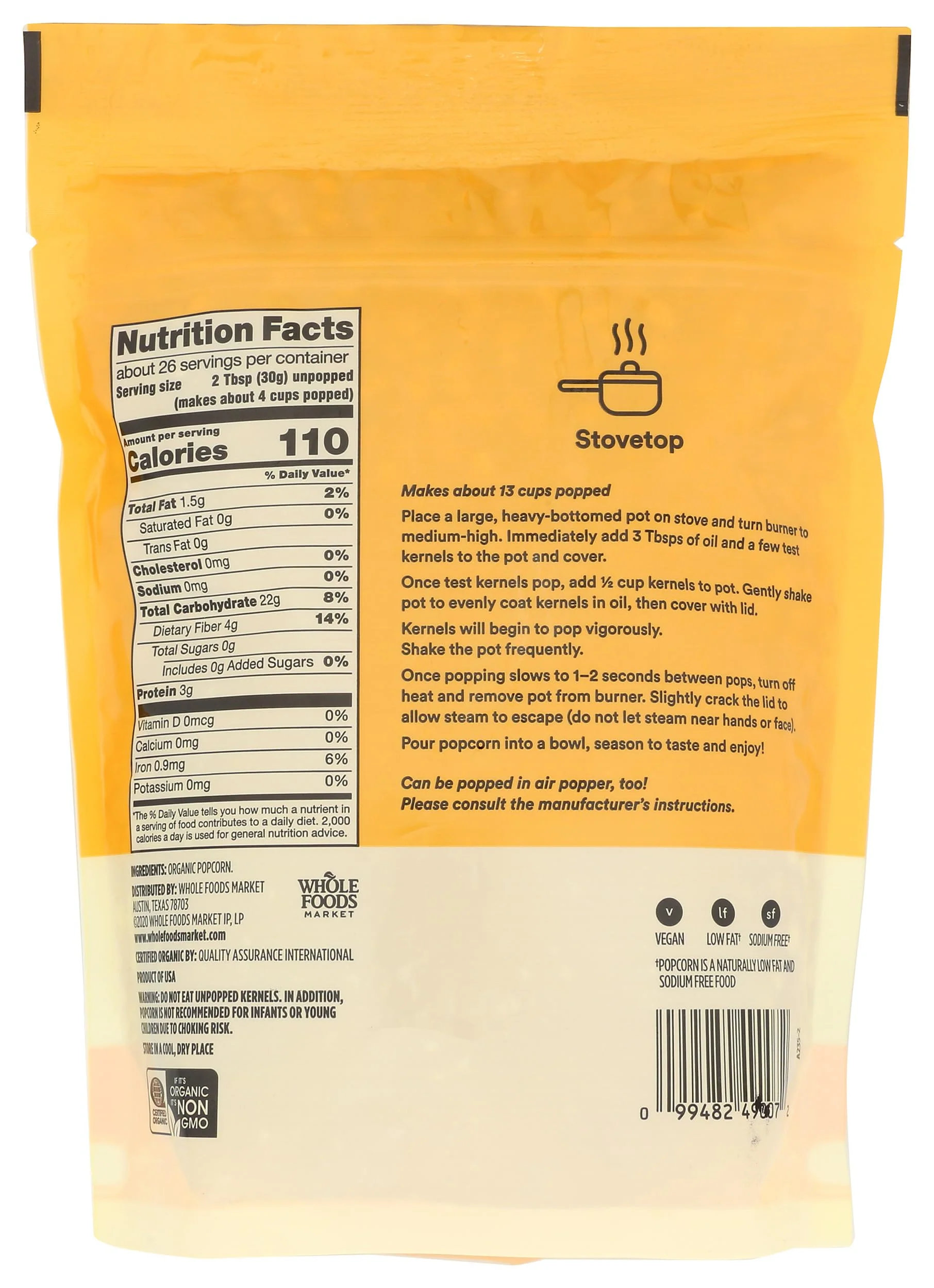365 by Whole Foods Market, Organic Yellow Popcorn Kernels, 28 Ounce - Image 2