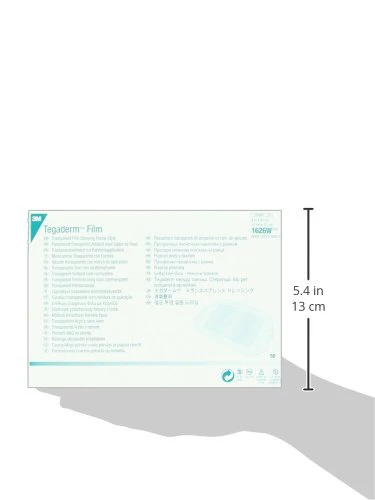 3M Tegaderm Transparent Dressing with Label 4" x 4 3/4" (10 x 12 cm)50 per Box #1626W - Image 2