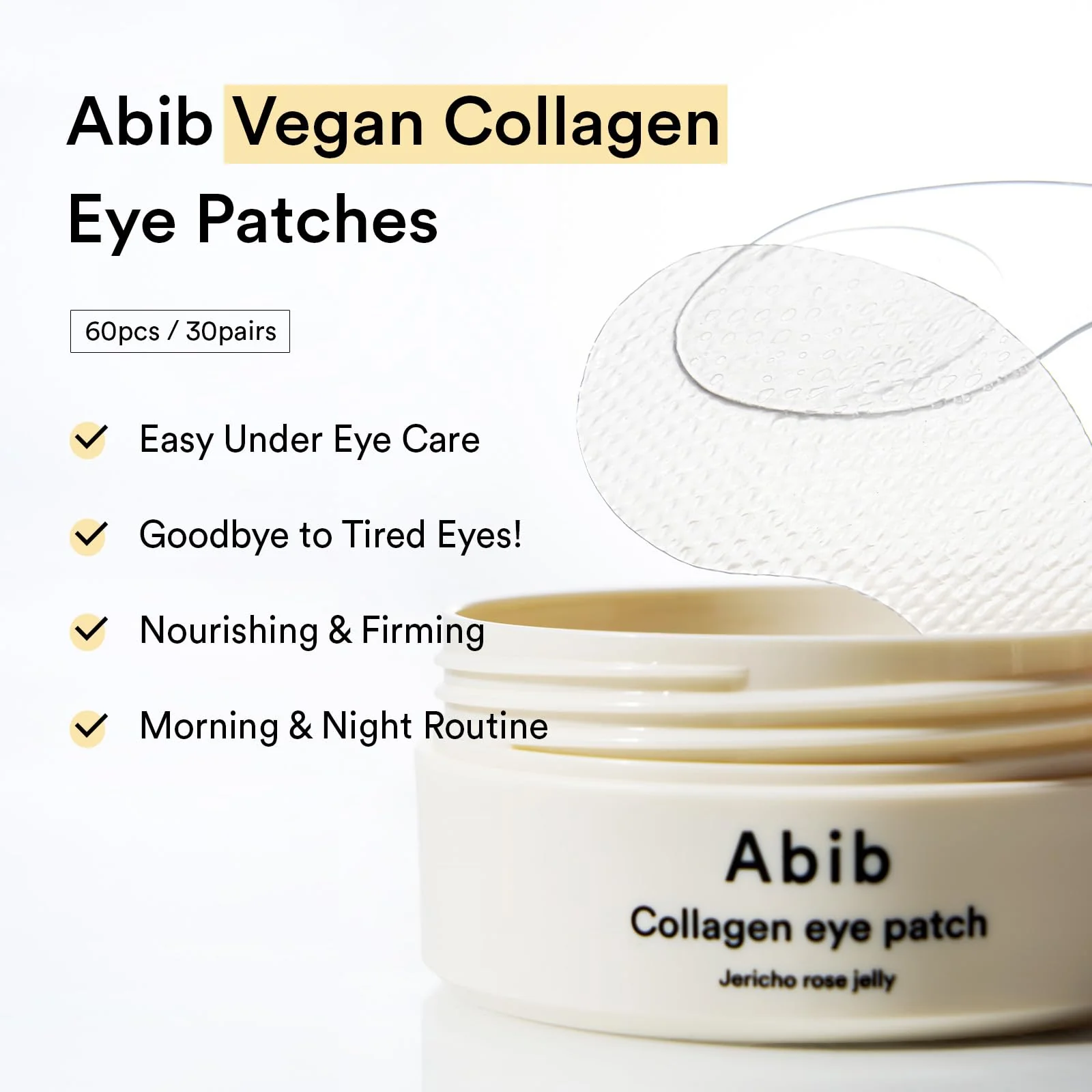 Abib Collagen Peptide Eye Patches for Wrinkles & Fine Line with Jericho Rose Jelly, 60 Count, Korean Skin Care - Image 8