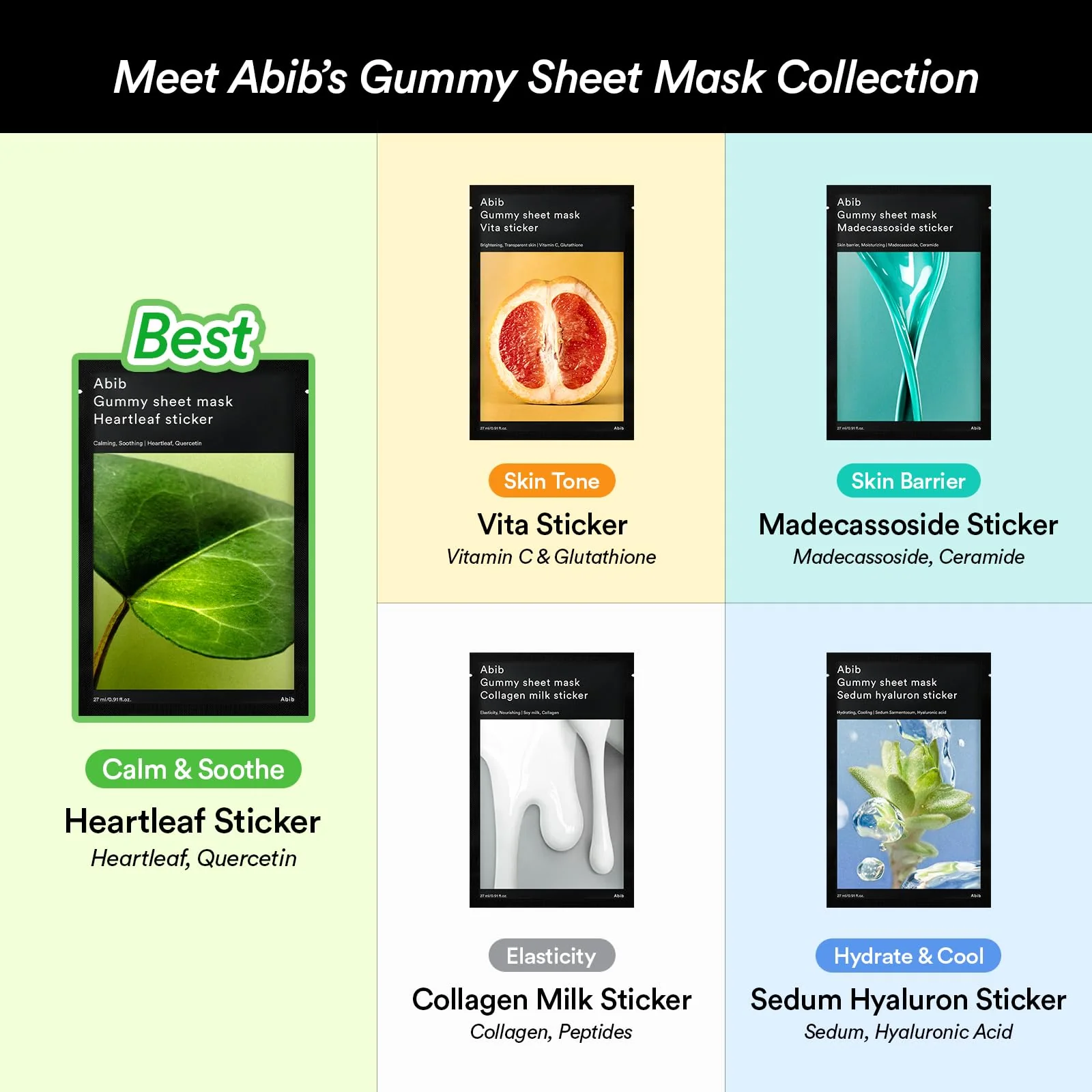 Abib Gummy Sheet Mask Vita Sticker 10 Sheets (Skin Tone) I Korean Face Mask for Sensitive Skin, Soothing & Redness Relief, Daily Skincare Treatment, K-Beauty Sheet Mask - Image 8