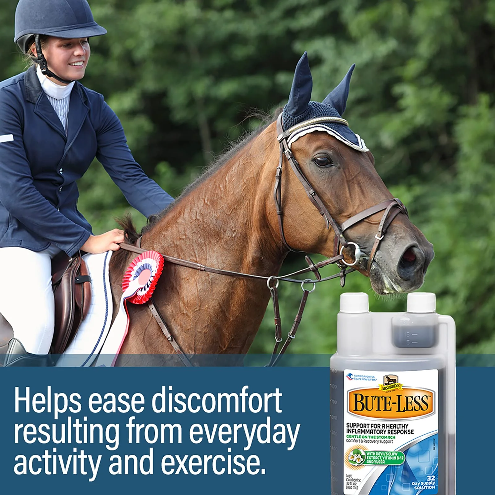 Absorbine Bute-Less Long-Term Horse Comfort & Recovery Supplement Solution, Gentle on Stomach, Devil's Claw, Vitamin B-12, Yucca, 32oz / 32 Day Supply - Image 4