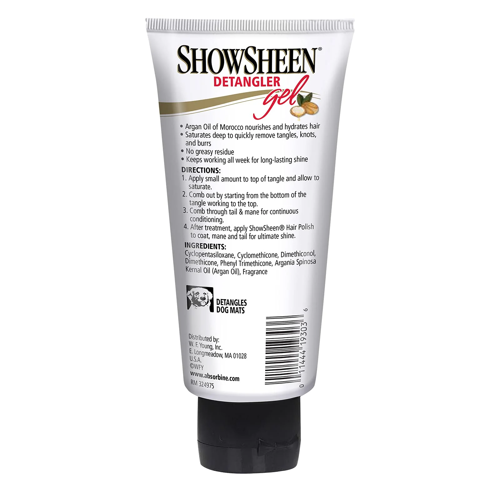 Absorbine ShowSheen Detangler Gel for Coat, Mane & Tail, Moroccan Argan Oil, Tackles Toughest Knots on Horses, Dogs & Livestock, 4oz - Image 3