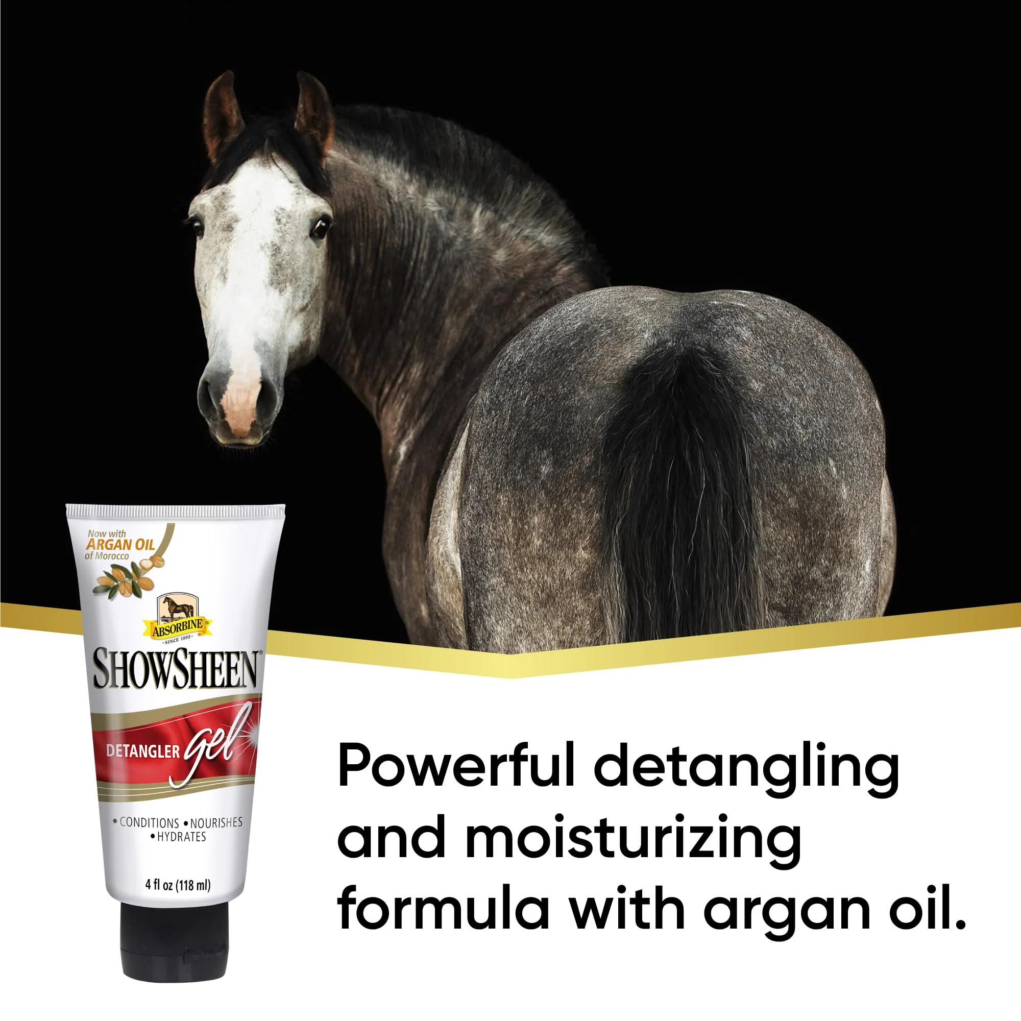 Absorbine ShowSheen Detangler Gel for Coat, Mane & Tail, Moroccan Argan Oil, Tackles Toughest Knots on Horses, Dogs & Livestock, 4oz - Image 6