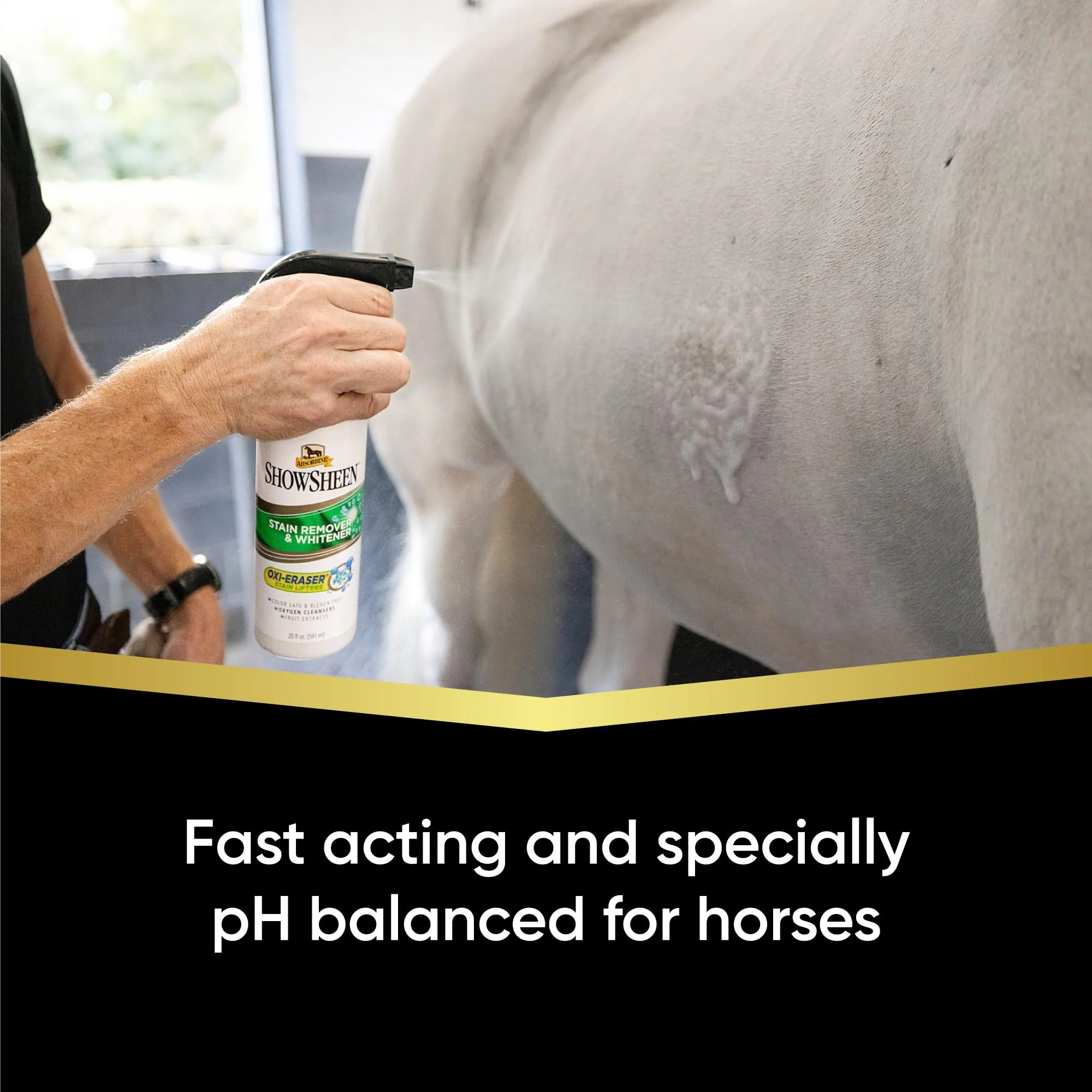 Absorbine ShowSheen Stain Remover & Horse Whitener, Oxi-Eraser Stain Lifters, 20oz - Image 5