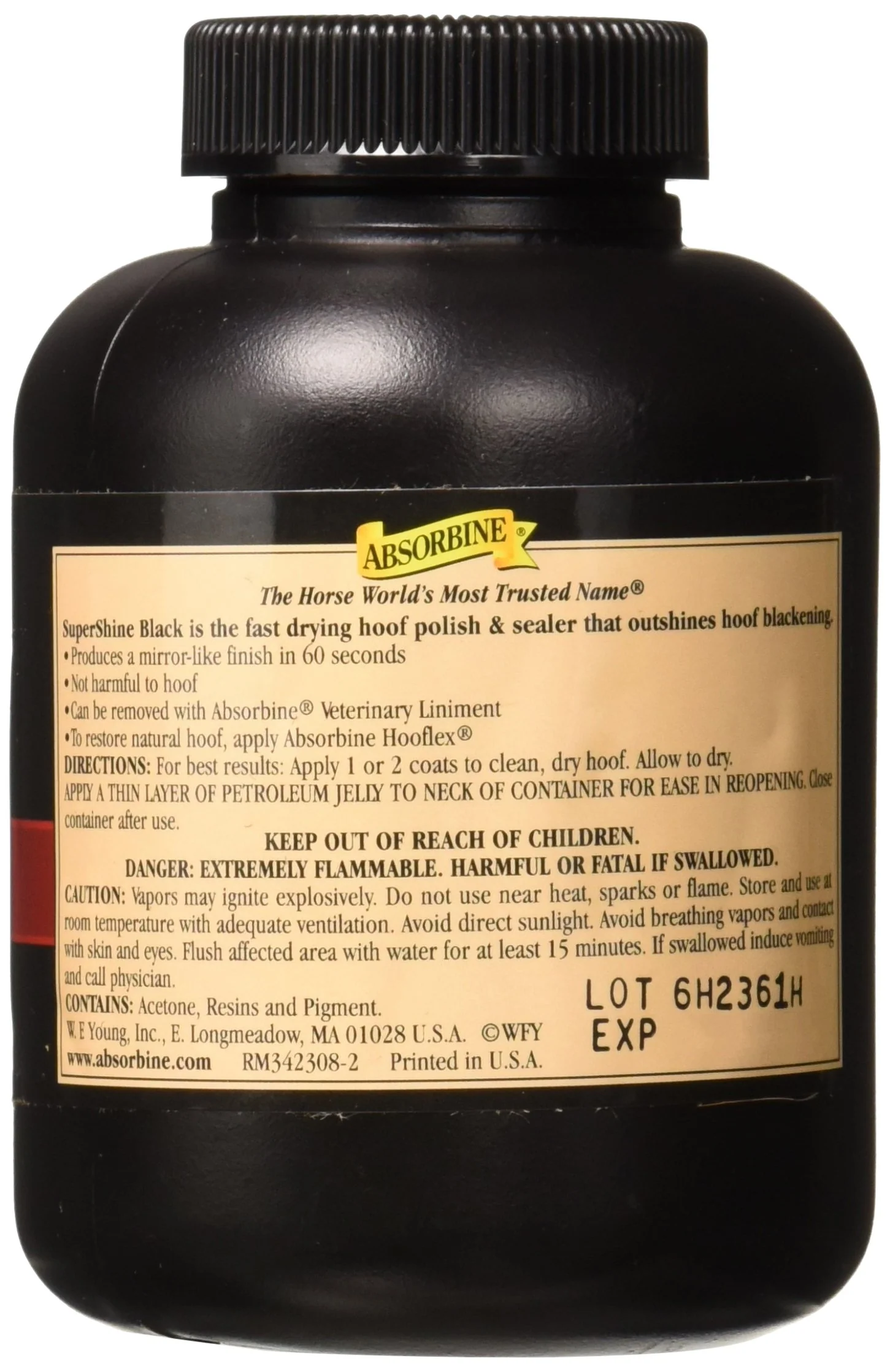 Absorbine SuperShine Hoof Polish and Sealer, Quick Dry Formula, Black High Gloss, 8oz - Image 3