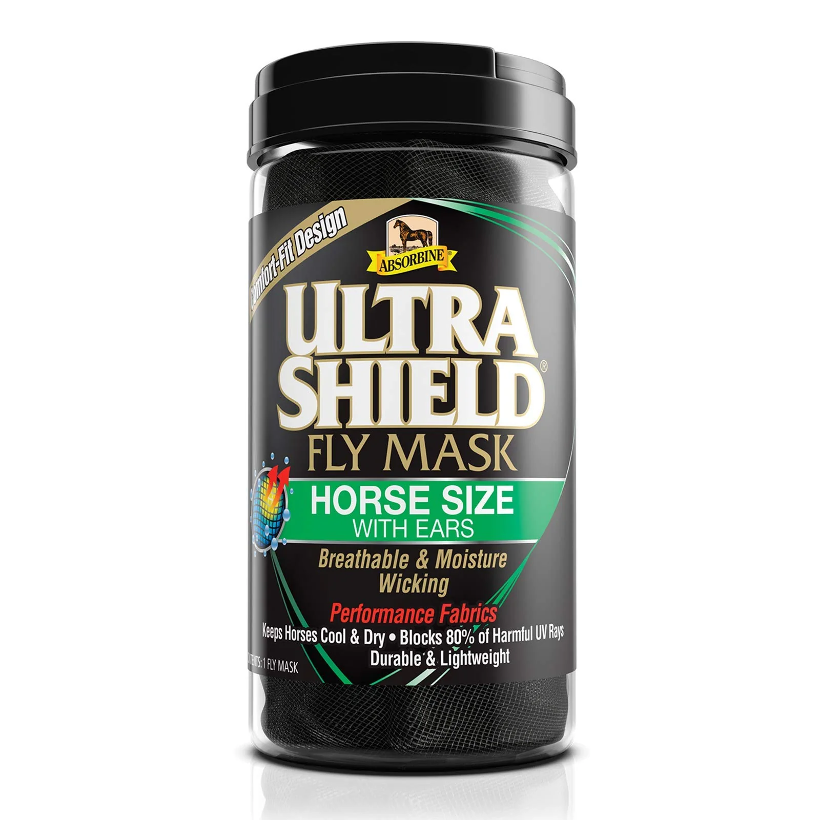 Absorbine UltraShield Equine Fly Mask, UV Protection, Horse Size with Ears - Image 2