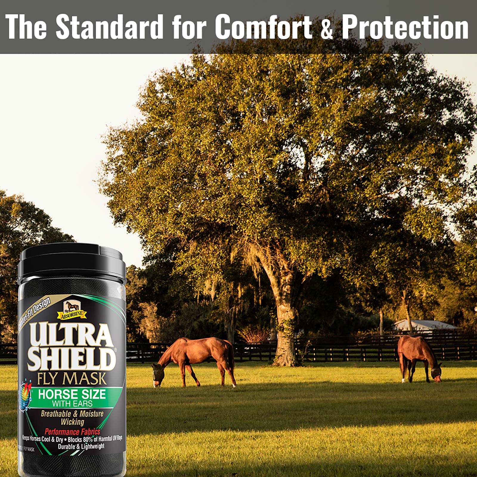 Absorbine UltraShield Equine Fly Mask, UV Protection, Horse Size with Ears - Image 3
