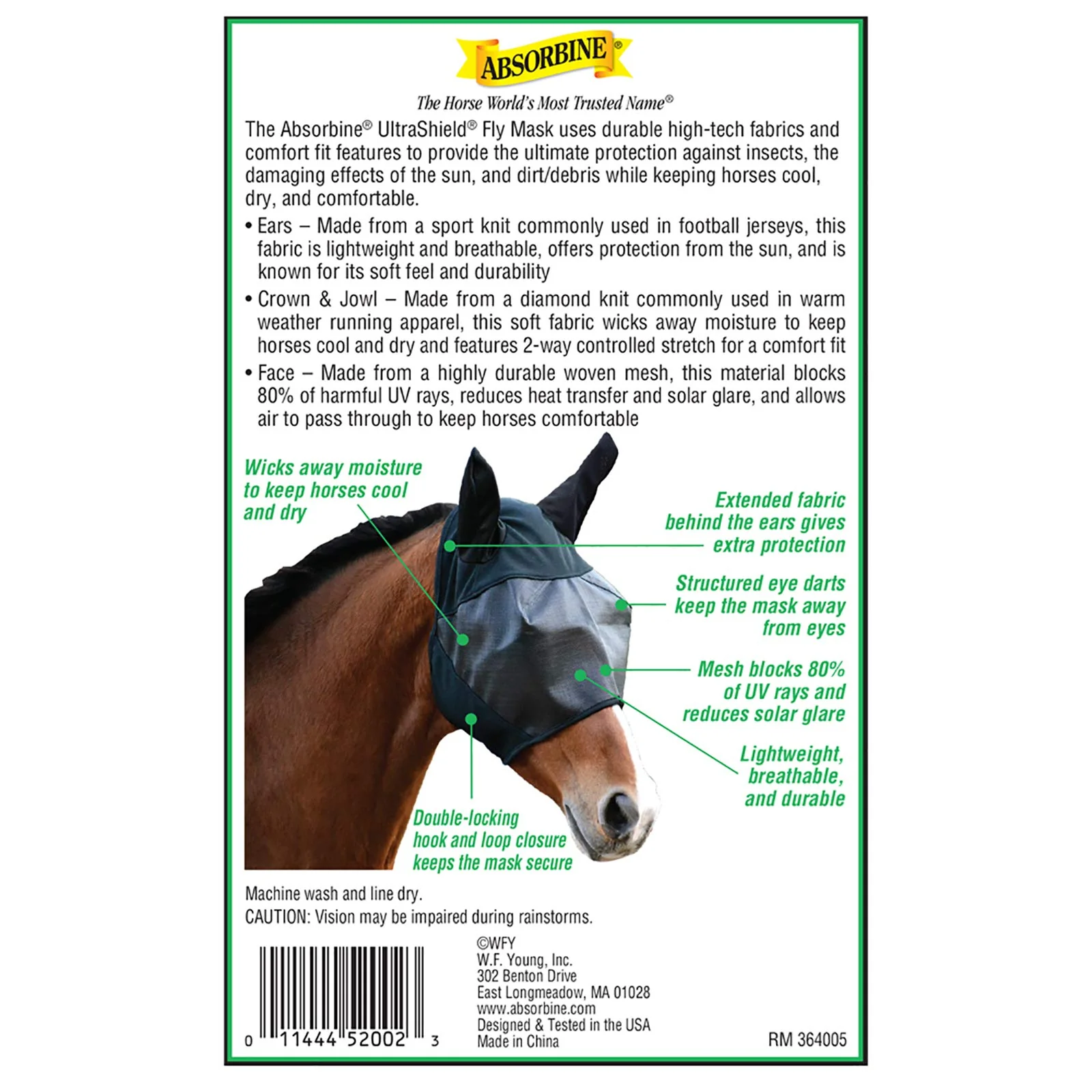 Absorbine UltraShield Equine Fly Mask, UV Protection, Horse Size with Ears - Image 5