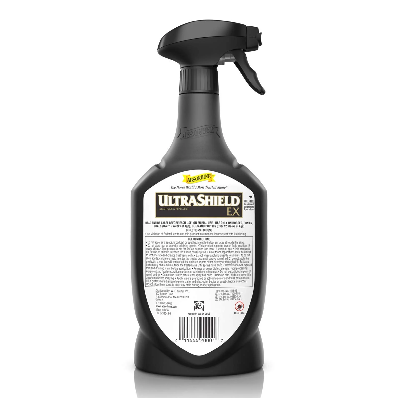 Absorbine UltraShield EX 32oz Sprayer Insecticide, Kills & Repels Flies, Mosquitoes, Ticks, Fleas, Lice, Use on Horses, Dogs, Premises - Image 4