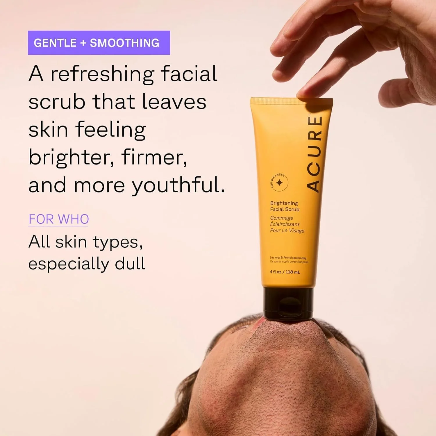 Acure Brightening Facial Scrub - Exfoliating Face Wash, Gentle Daily Scrubber & Exfoliator for Women & Men for Radiant Skin, Cleansing Wash with Sea Kelp & French Green Clay - 4 fl oz - Image 14