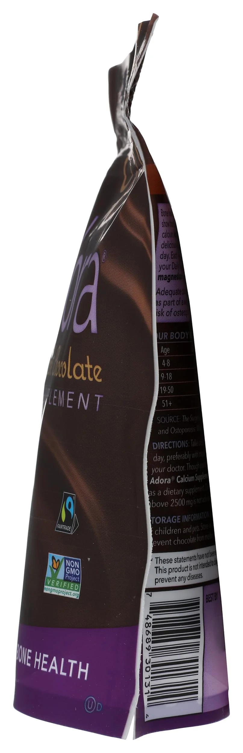 Adora Calcium Supplement Disk, Dark Chocolate, 30 Count - 500 mg - Image 3
