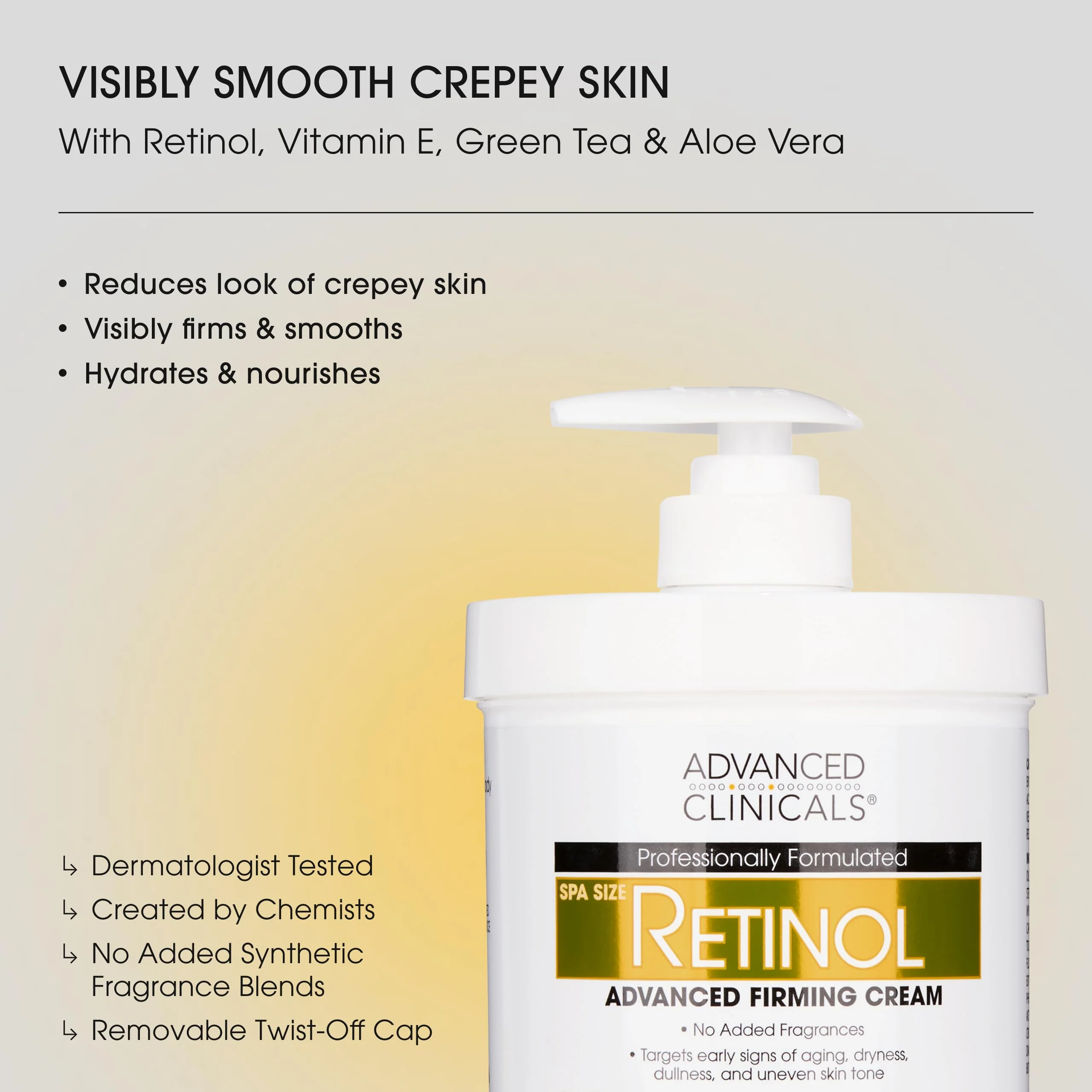 Advanced Clinicals Retinol Body Lotion & Face Moisturizer | Visible Anti Aging Skin Care Retinol Body Cream For Women & Men Targets Look Of Fine Lines, Wrinkles, & Crepe Looking Dry Skin, 16 Ounce - Image 18