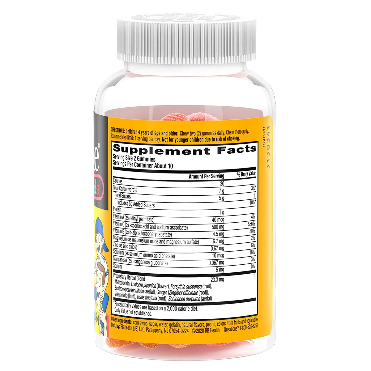 Airborne 500mg Vitamin C + Zinc Immune Support Supplement Gummies for Kids, Assorted Fruit Flavor, Gluten Free Crafted Blend with Powerful Antioxidants Vitamins C & E, 21 Gummies (4 Pack) - Image 6