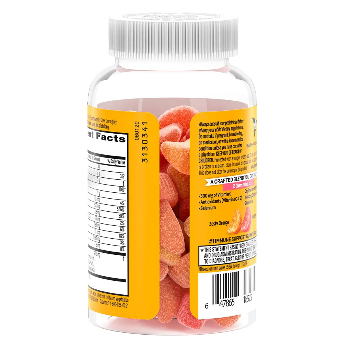 Airborne 500mg Vitamin C + Zinc Immune Support Supplement Gummies for Kids, Assorted Fruit Flavor, Gluten Free Crafted Blend with Powerful Antioxidants Vitamins C & E, 21 Gummies (4 Pack) - Image 8