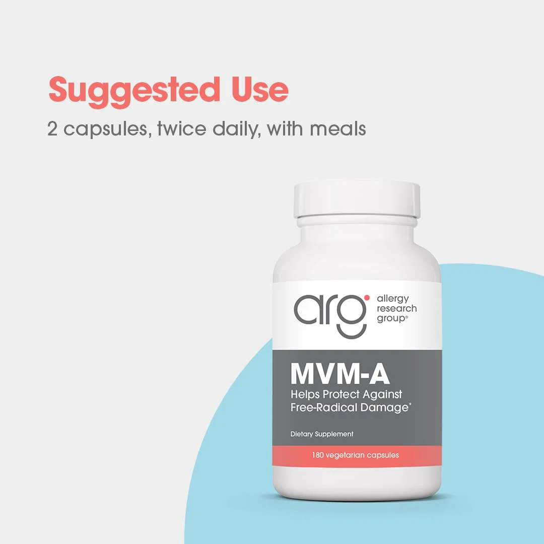 Allergy Research Group MVM-A - Multivitamin Multimineral w/Antioxidants, Multivitamin for Women & Men 50+ w/Vitamin A, C, D, Zinc, Biotin & More - 180 Vegetarian Capsules - Image 4