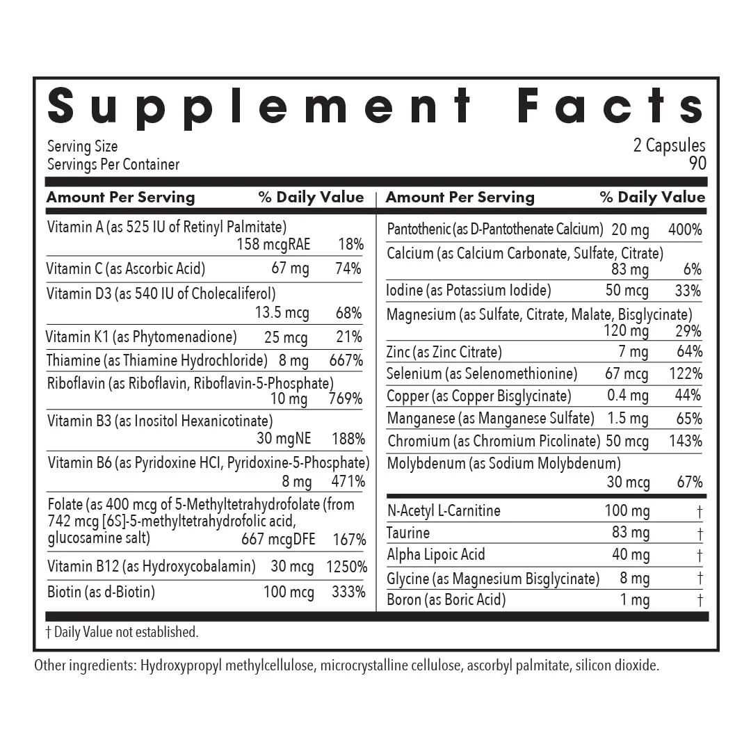 Allergy Research Group MVM-A - Multivitamin Multimineral w/Antioxidants, Multivitamin for Women & Men 50+ w/Vitamin A, C, D, Zinc, Biotin & More - 180 Vegetarian Capsules - Image 5