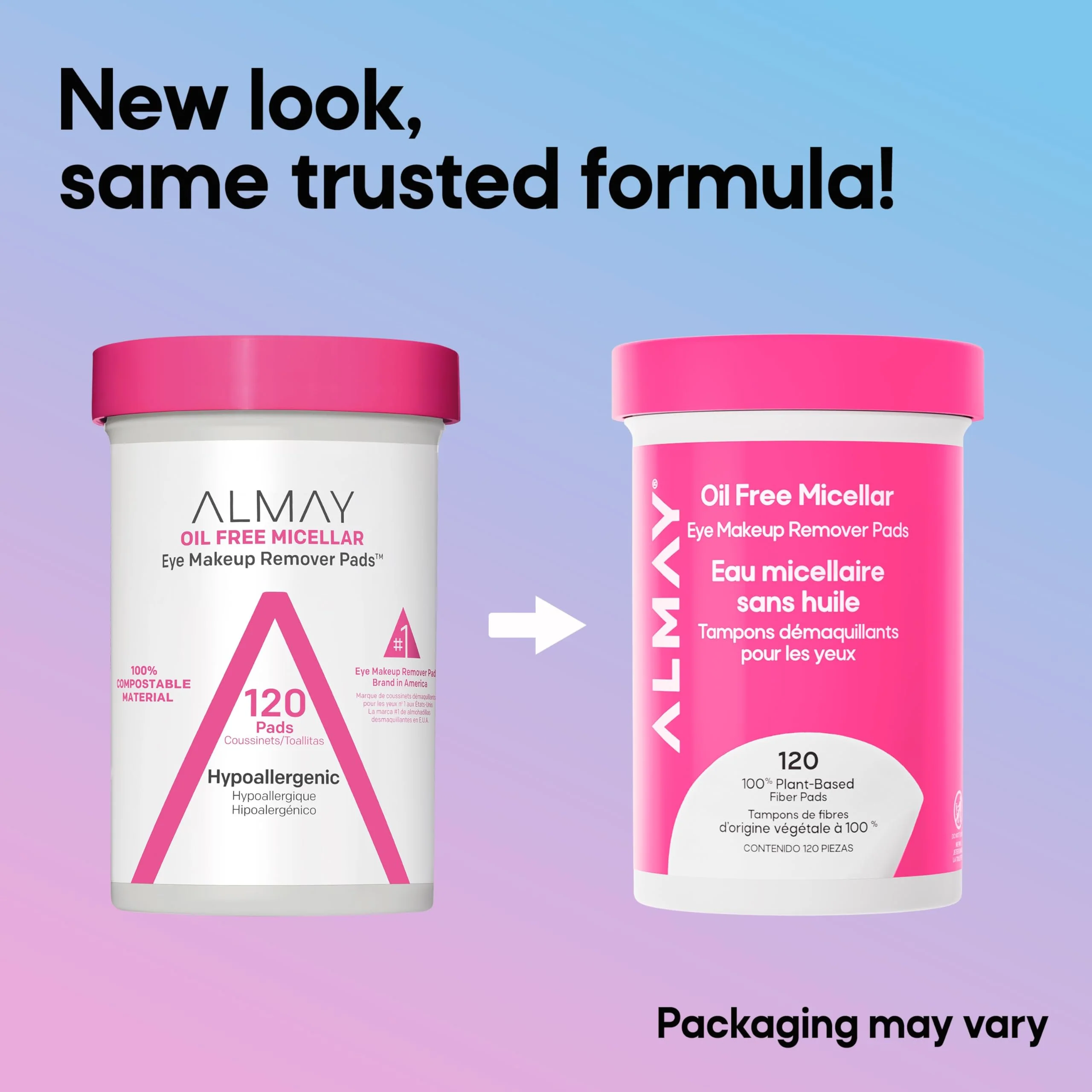 Almay Makeup Remover Pads, Micellar Gentle, Hypoallergenic, Fragrance-Free, Dermatologist & Ophthalmologist Tested (Packaging May Vary), 120 count - Image 9