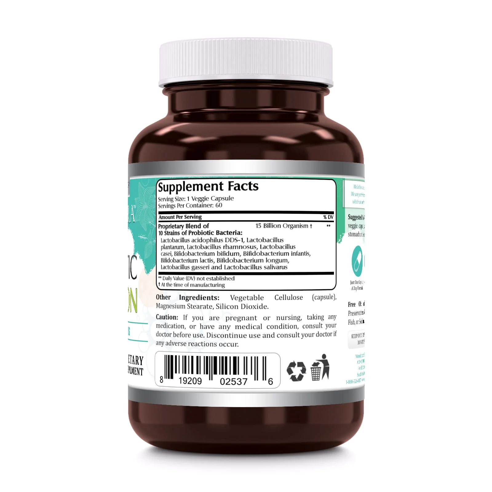 Amazing Flora Probiotic 10 Strains 15 Billions | 60 Veggie Capsules Supplement | Non-GMO | Gluten-Free | Made in USA - Image 2