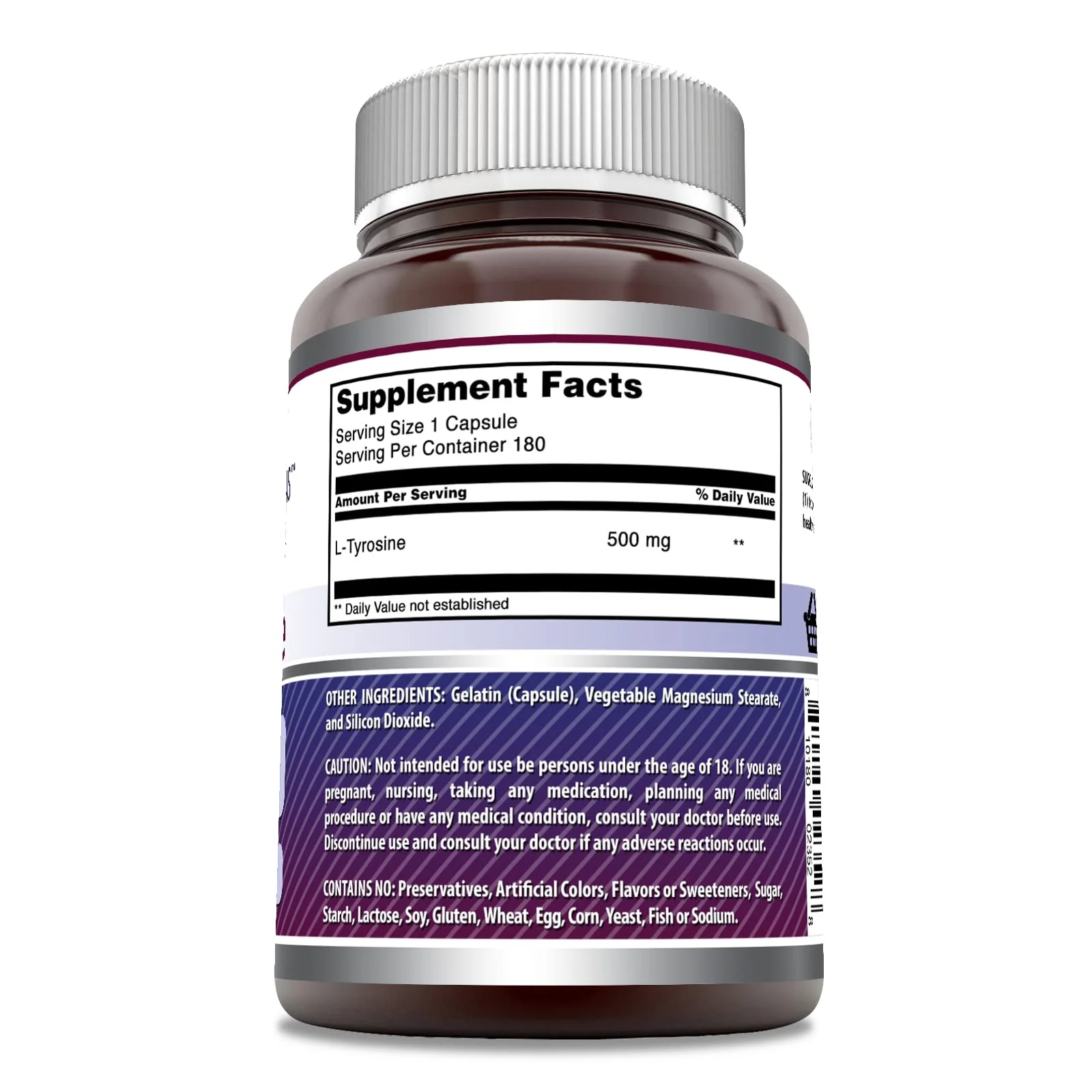 Amazing Formulas L-Tyrosine Amino Acid Supplement | 500 Mg per Serving | 180 Capsules | Non-GMO | Gluten-Free | Made in USA - Image 2