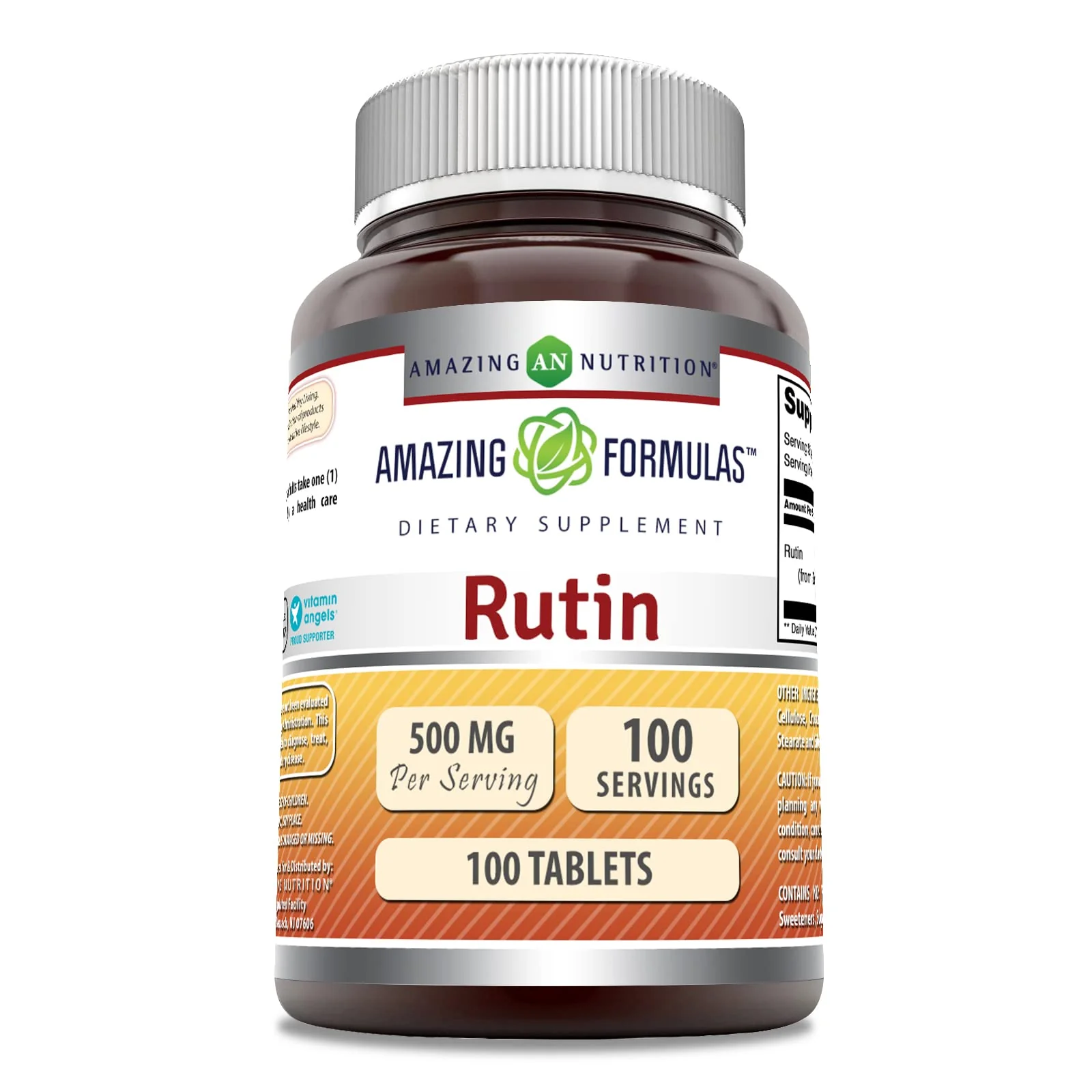 Amazing Formulas Rutin 500 Mg | Tablets Supplement | Non-GMO | Gluten-Free | Made in USA (1 Pack | 100 Count)