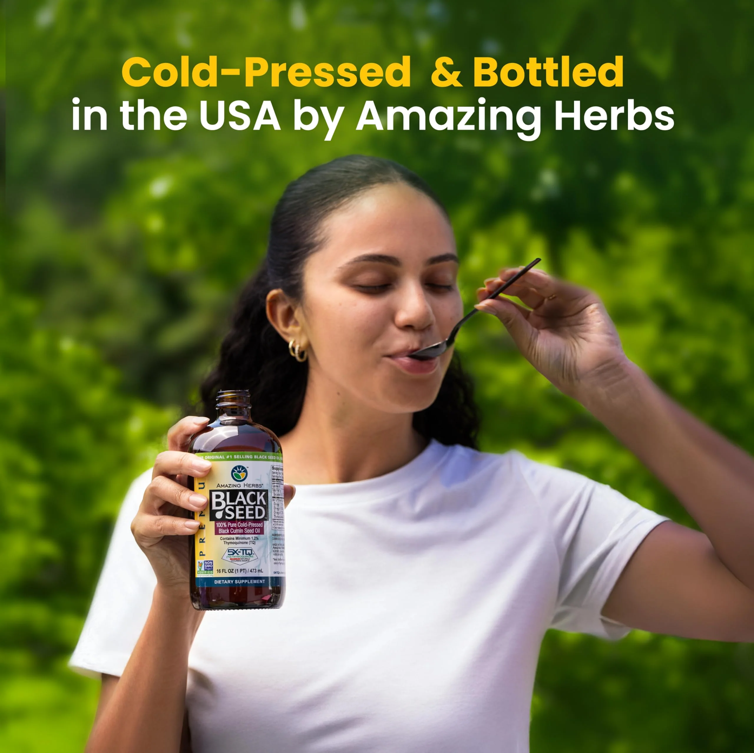 Amazing Herbs Premium Black Seed Oil - Cold Pressed Nigella Sativa Aids in Digestive Health, Immune Support, Brain Function, Joint Mobility, Gluten Free, Non GMO - 1 Fl Oz - Image 4