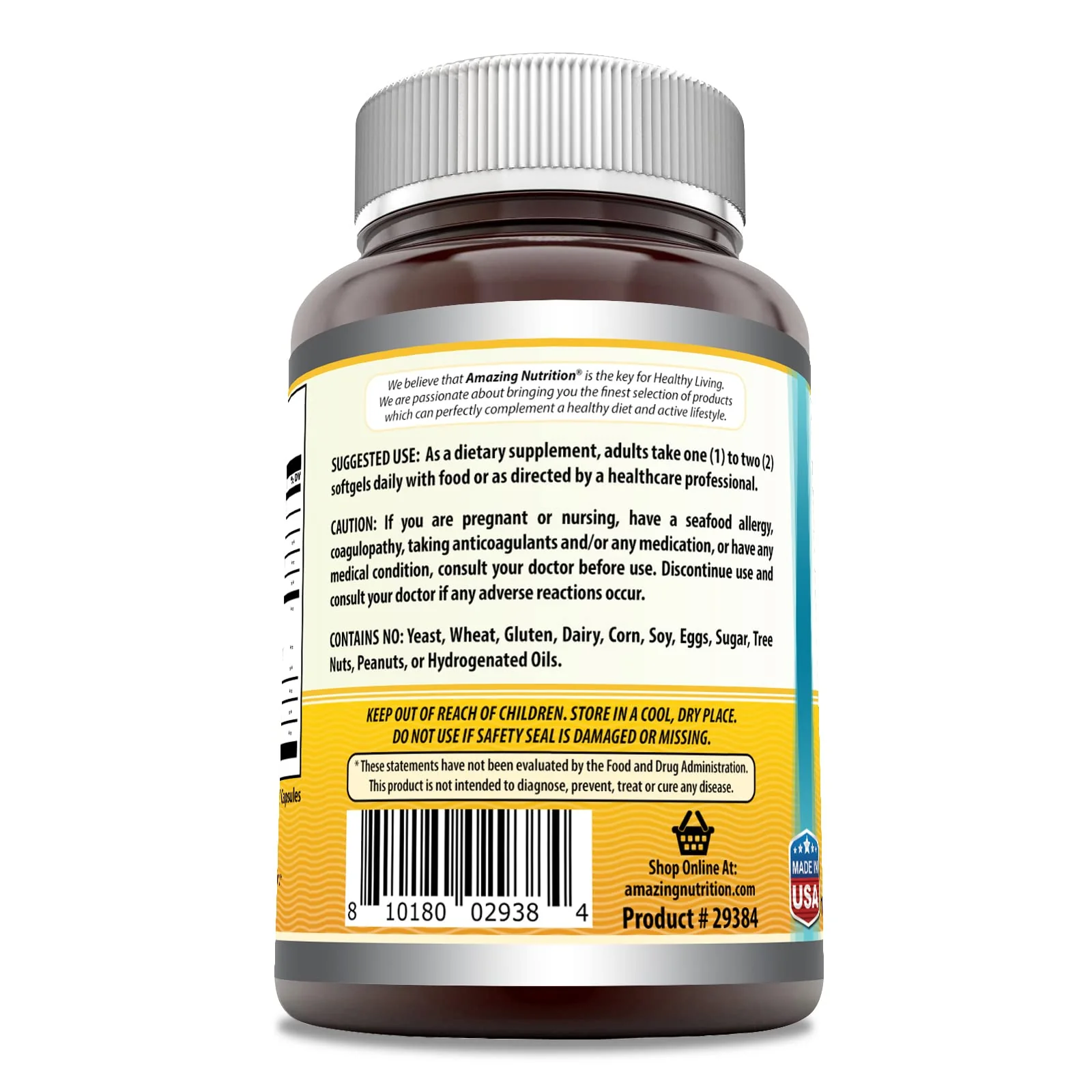 Amazing Omega Norwegian Cod Liver Oil 1250 mg 120 Softgels Supplement (Fresh Orange Flavor) - Image 2