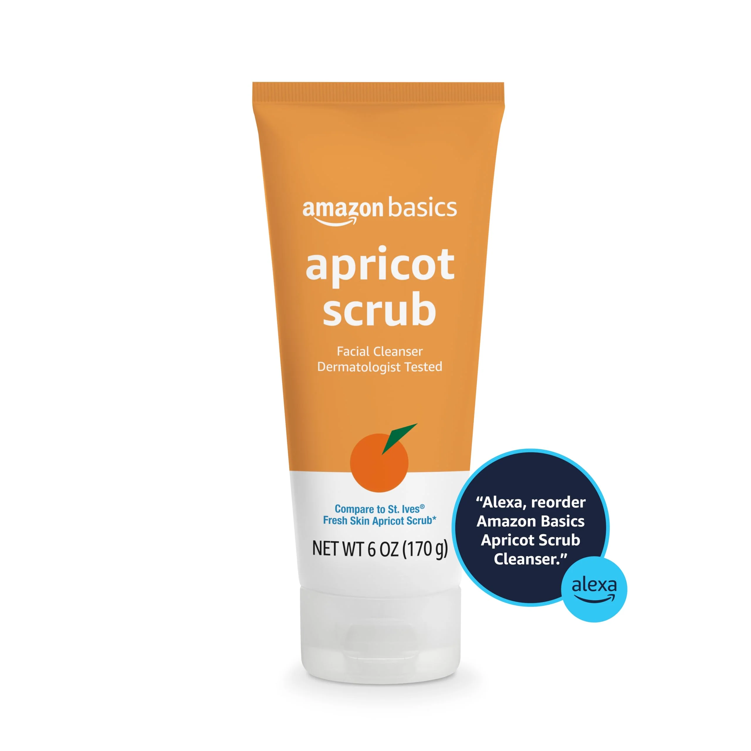 Amazon Basics Exfoliating Apricot Face Scrub, Oil-Free Facial Cleanser with Natural Exfoliants, 6 fl oz (Previously Solimo) - Image 2