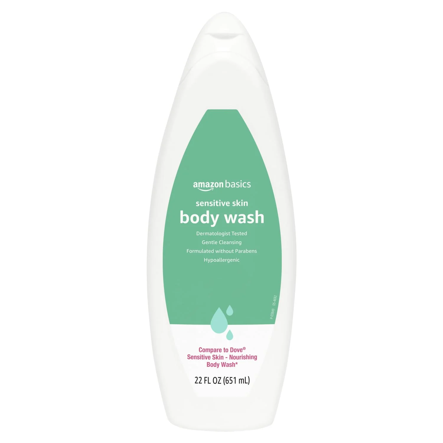 Amazon Basics Hypoallergenic Body Wash for Sensitive Skin, Creamy Lather, Paraben Free, 22 fl oz (1-Pack)