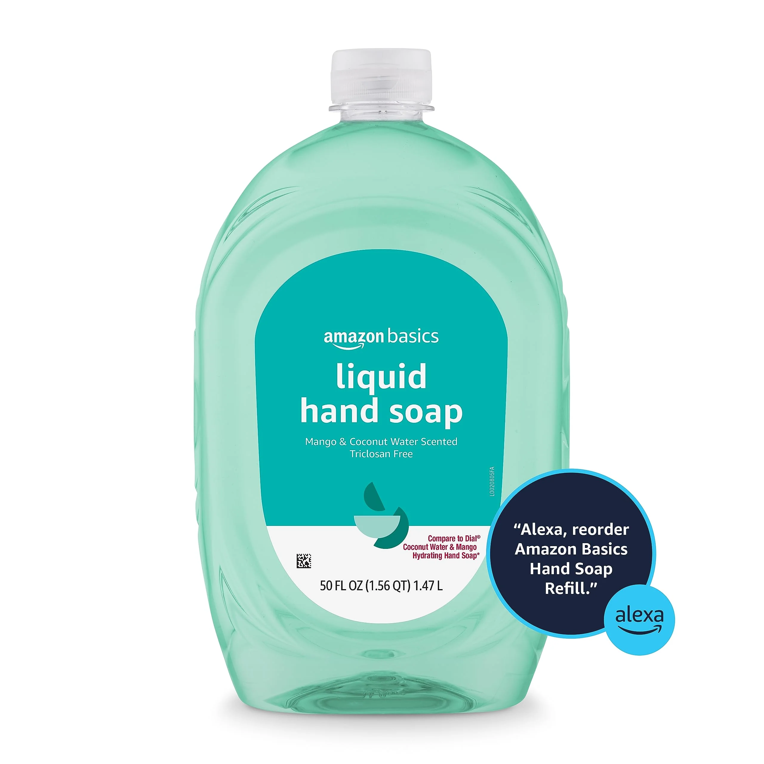 Amazon Basics Liquid Hand Soap Refill, Mango and Coconut Water Scent, Triclosan-Free, Dermatologist Tested, pH Balanced, Paraben-Free, 50 Fl Oz (Pack of 1) (Previously Solimo) - Image 2