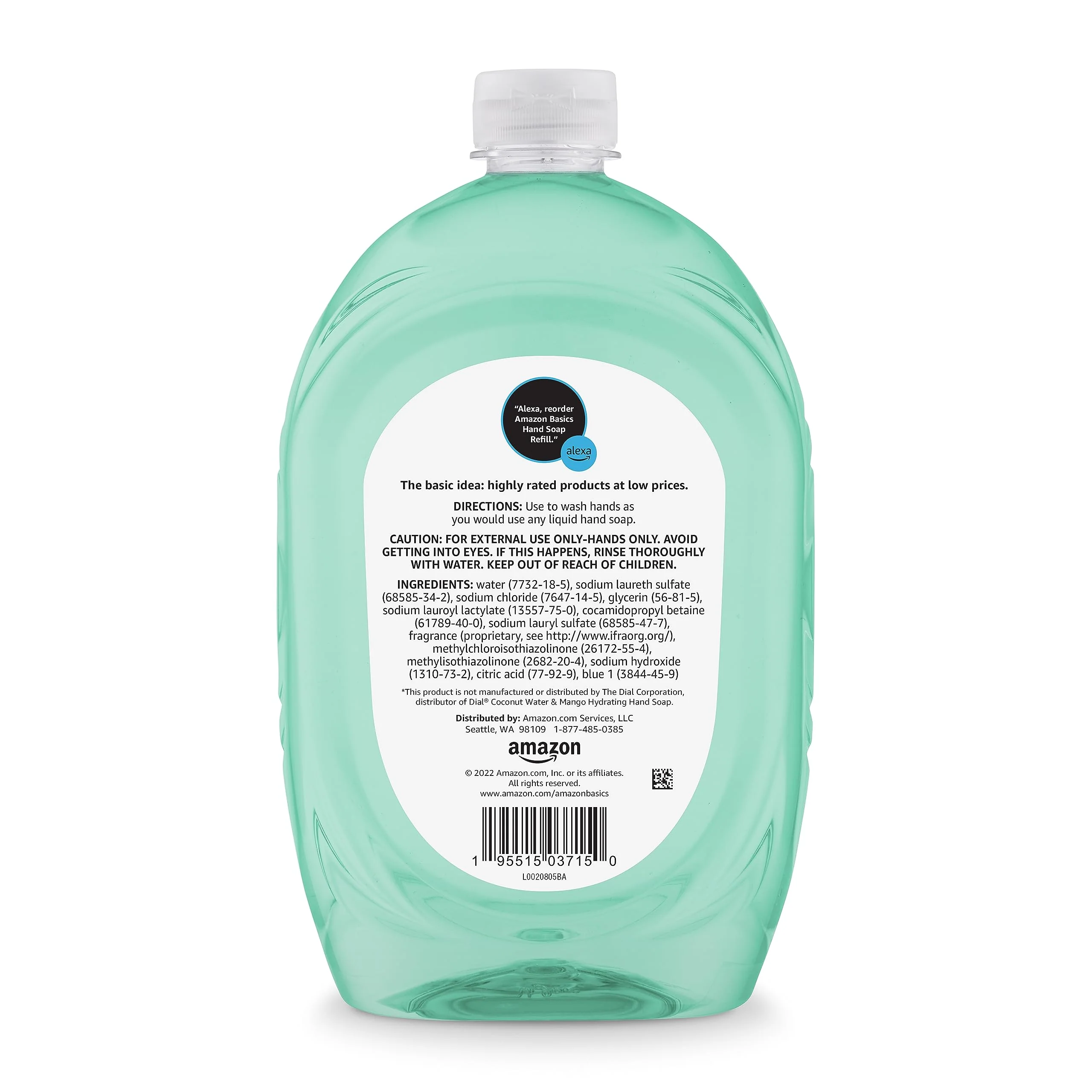 Amazon Basics Liquid Hand Soap Refill, Mango and Coconut Water Scent, Triclosan-Free, Dermatologist Tested, pH Balanced, Paraben-Free, 50 Fl Oz (Pack of 1) (Previously Solimo) - Image 5