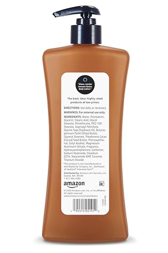 Amazon Basics Moisturizing Cocoa Butter Body Lotion for Dry Skin, Non-Greasy, Paraben Free, Lightly Scented, 20.3 Fl Oz - Image 5