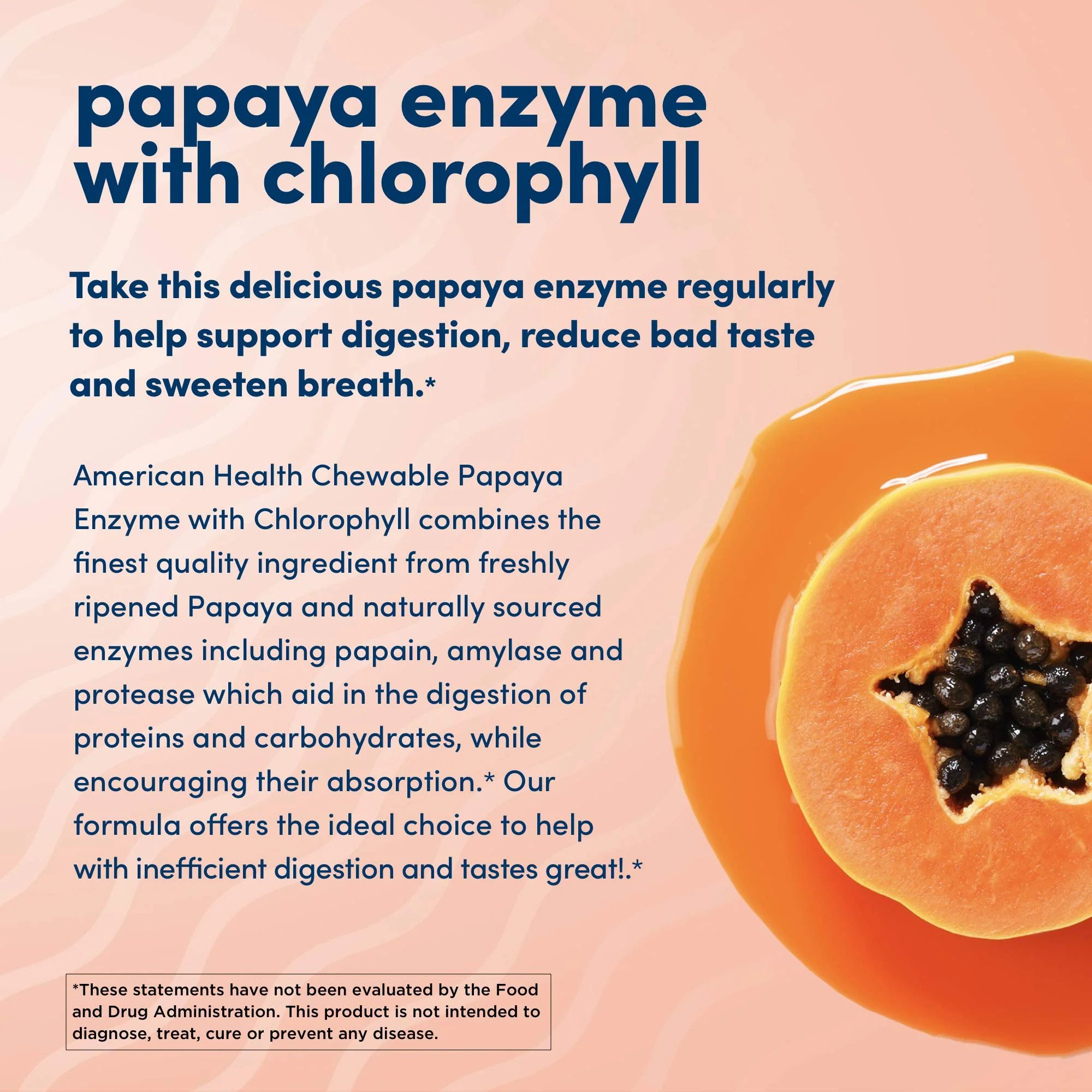 American Health Chewable Papaya Enzyme with Chlorophyll 600 Chwbls - Image 3