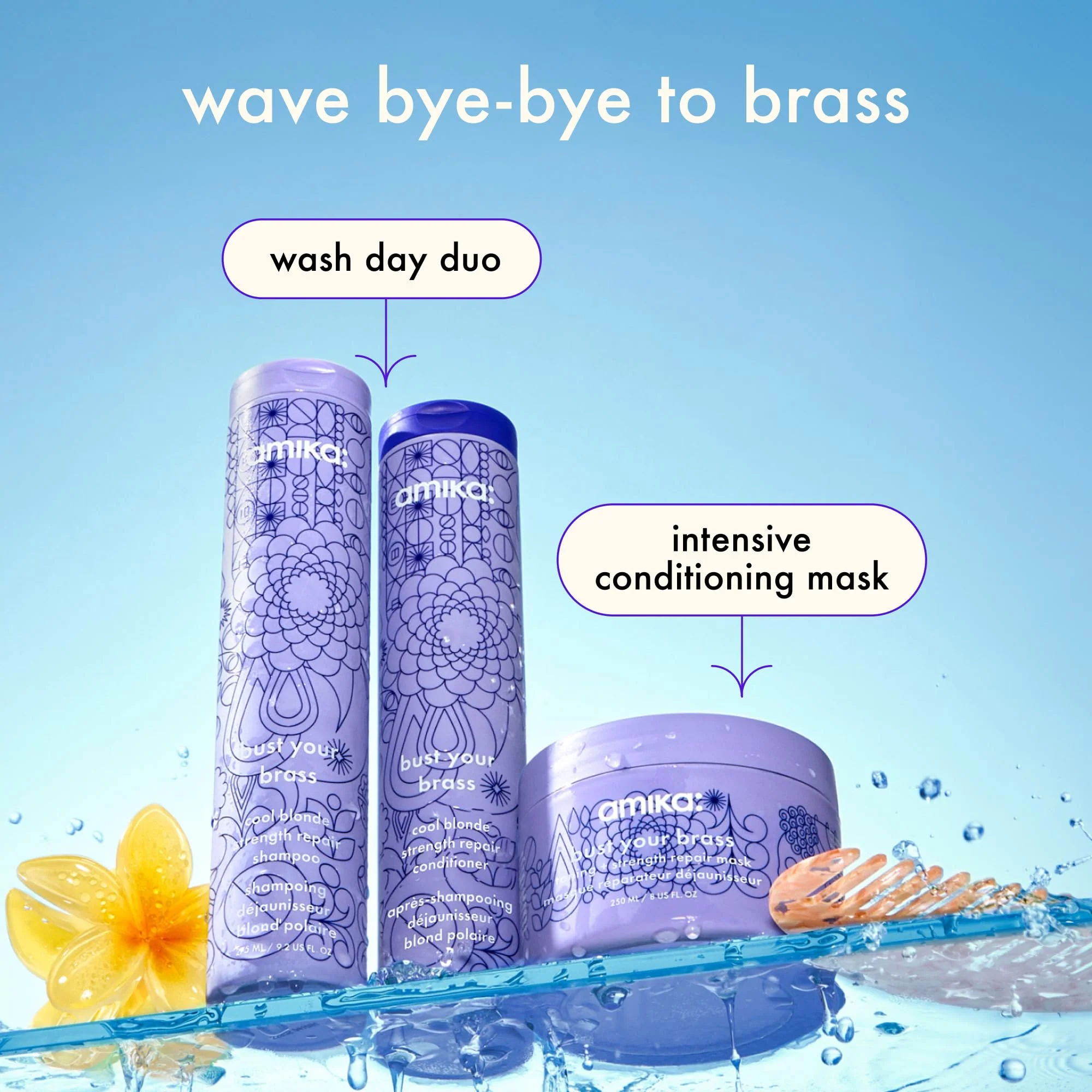 amika bust your brass toning + strength repair mask, 100ml - Image 8
