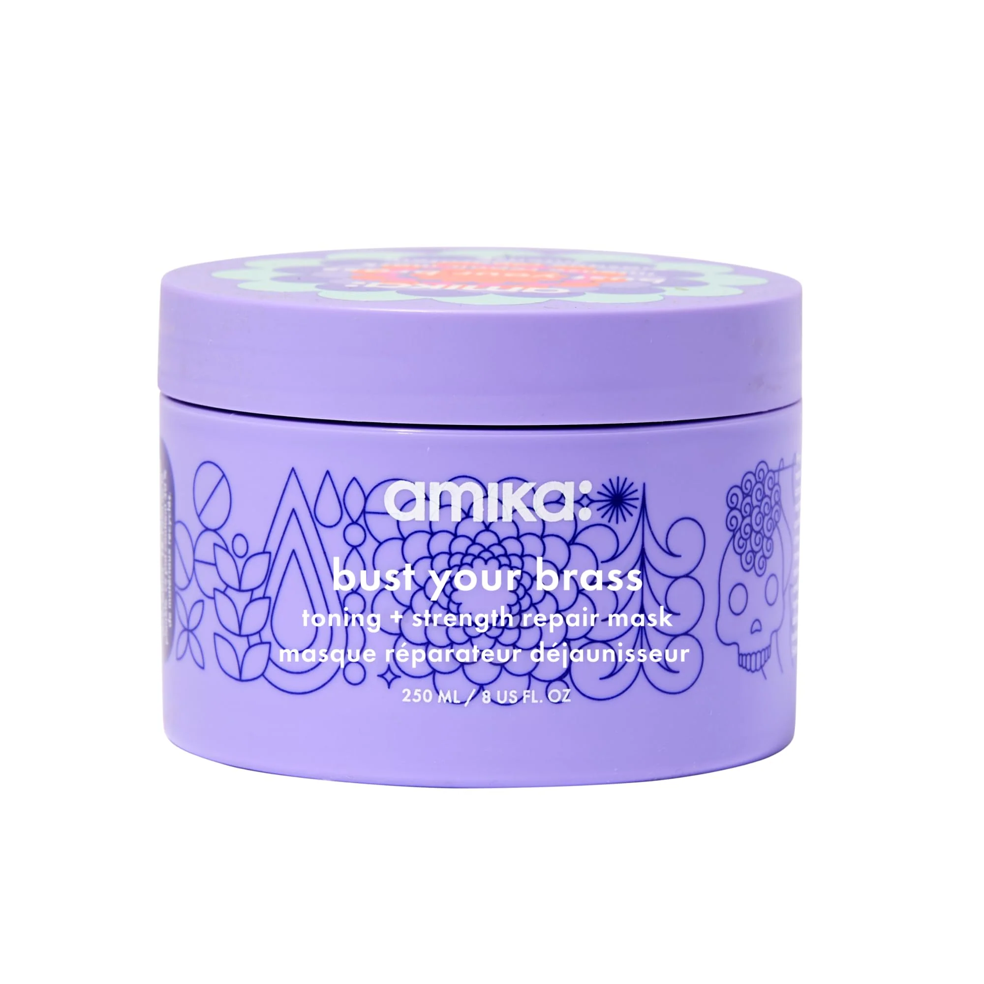 amika bust your brass toning + strength repair mask, 250ml